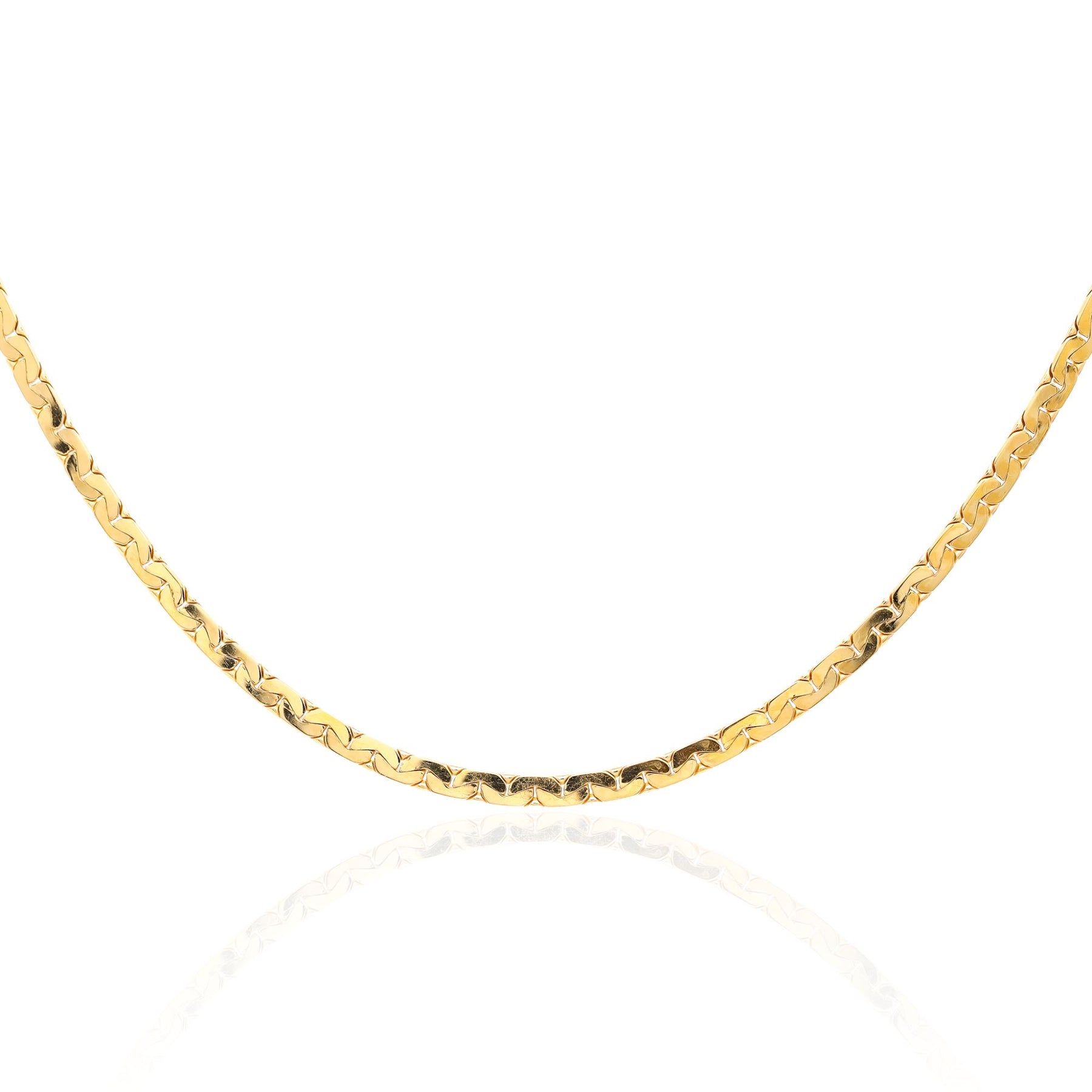 ESTATE 14K YELLOW GOLD 20-INCH FLAT C LINK CHAIN NECKLACE