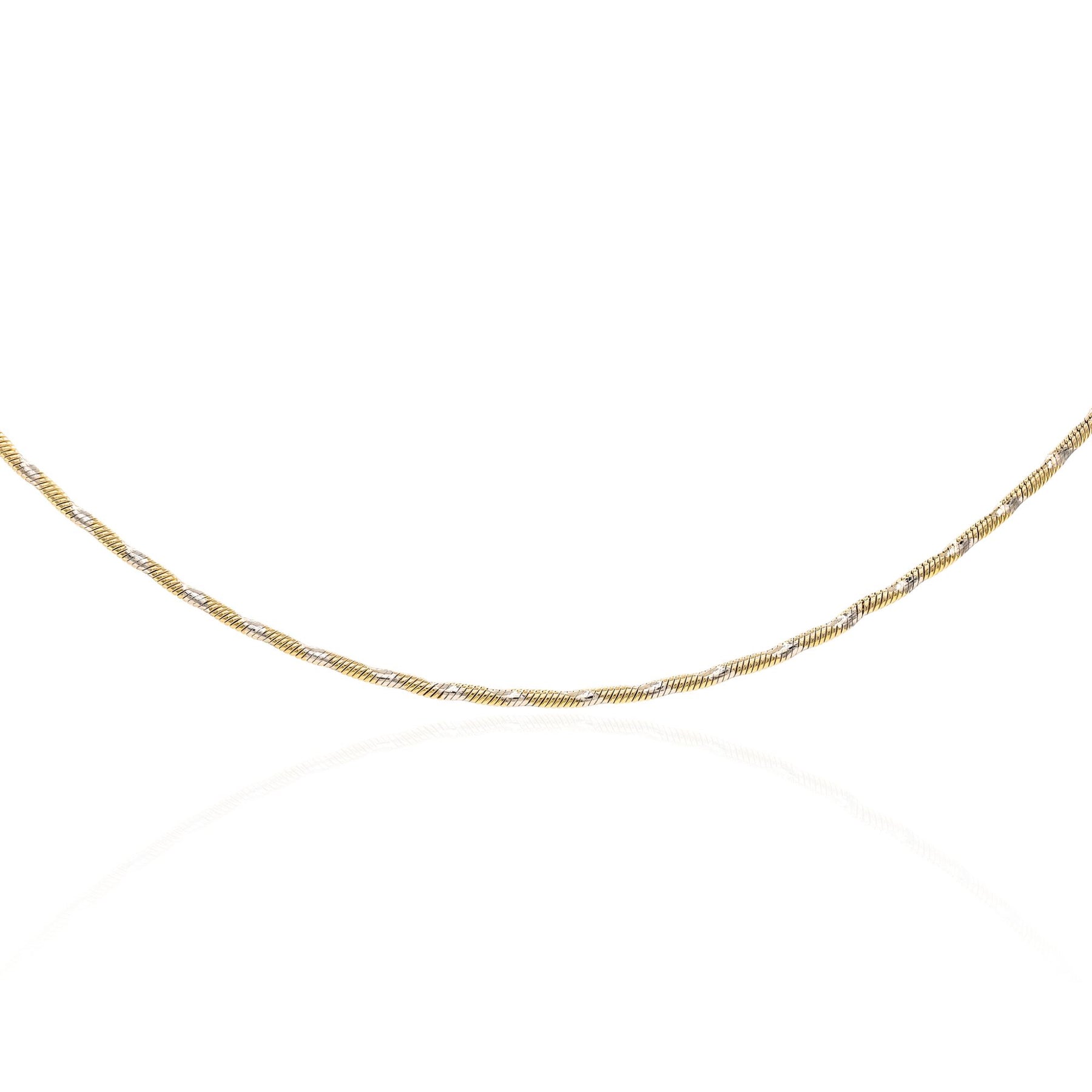 ESTATE 14K YELLOW AND WHITE GOLD FANCY TWISTED CHAIN NECKLACE