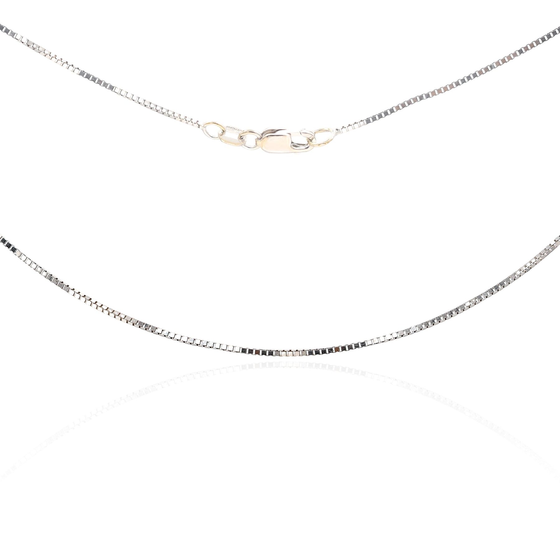 ESTATE 14K WHITE GOLD 16-INCH BOX CHAIN NECKLACE
