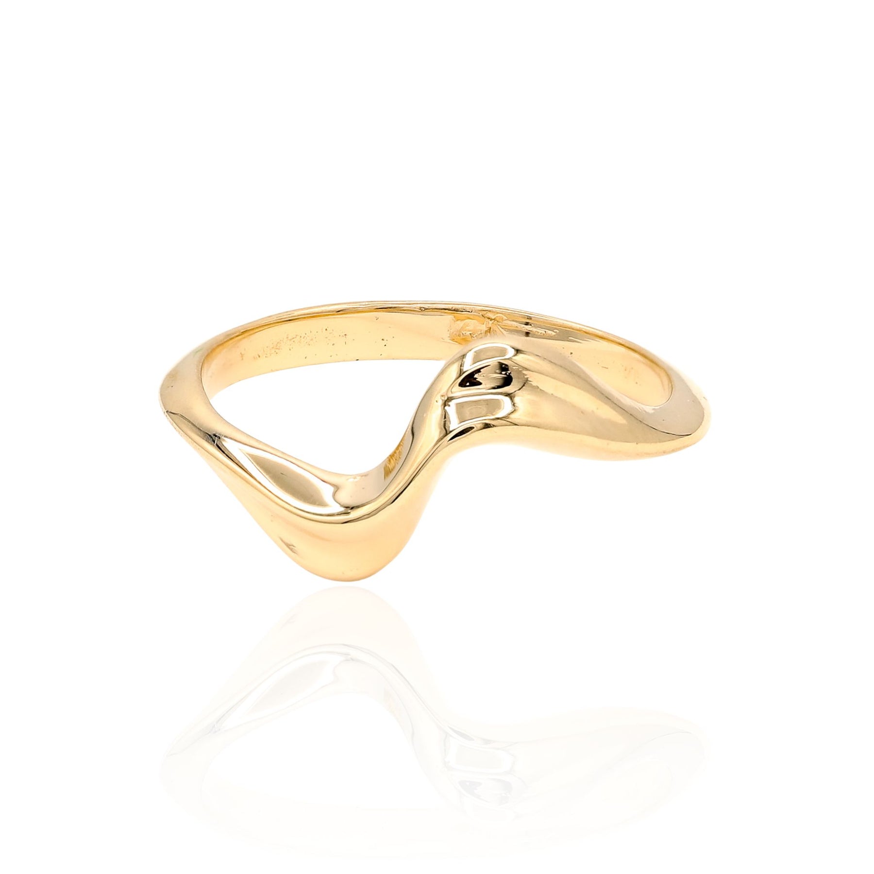 ESTATE 14K YELLOW GOLD CURVED RING