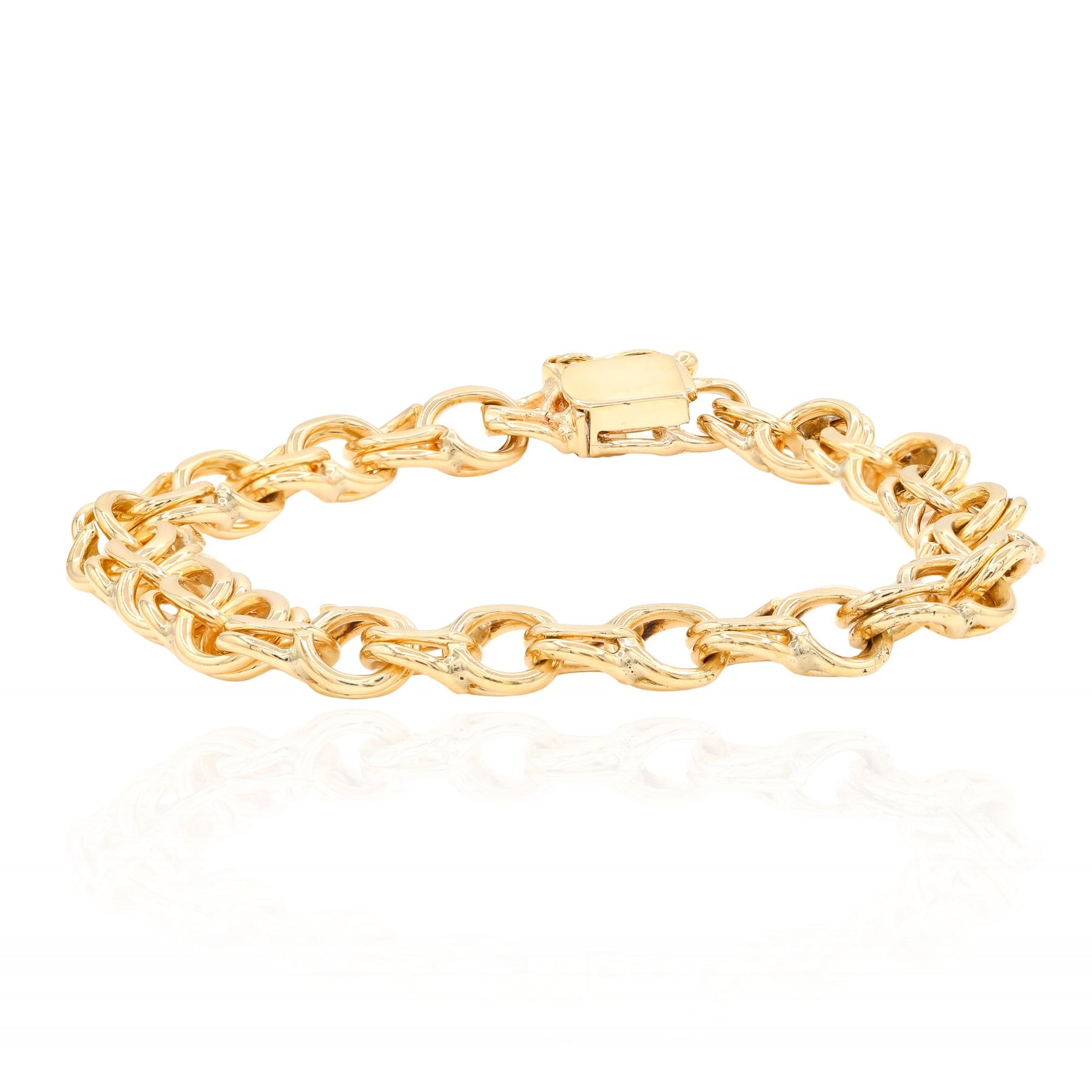 ESTATE 14K YELLOW GOLD DOUBLE LINK BRACELET