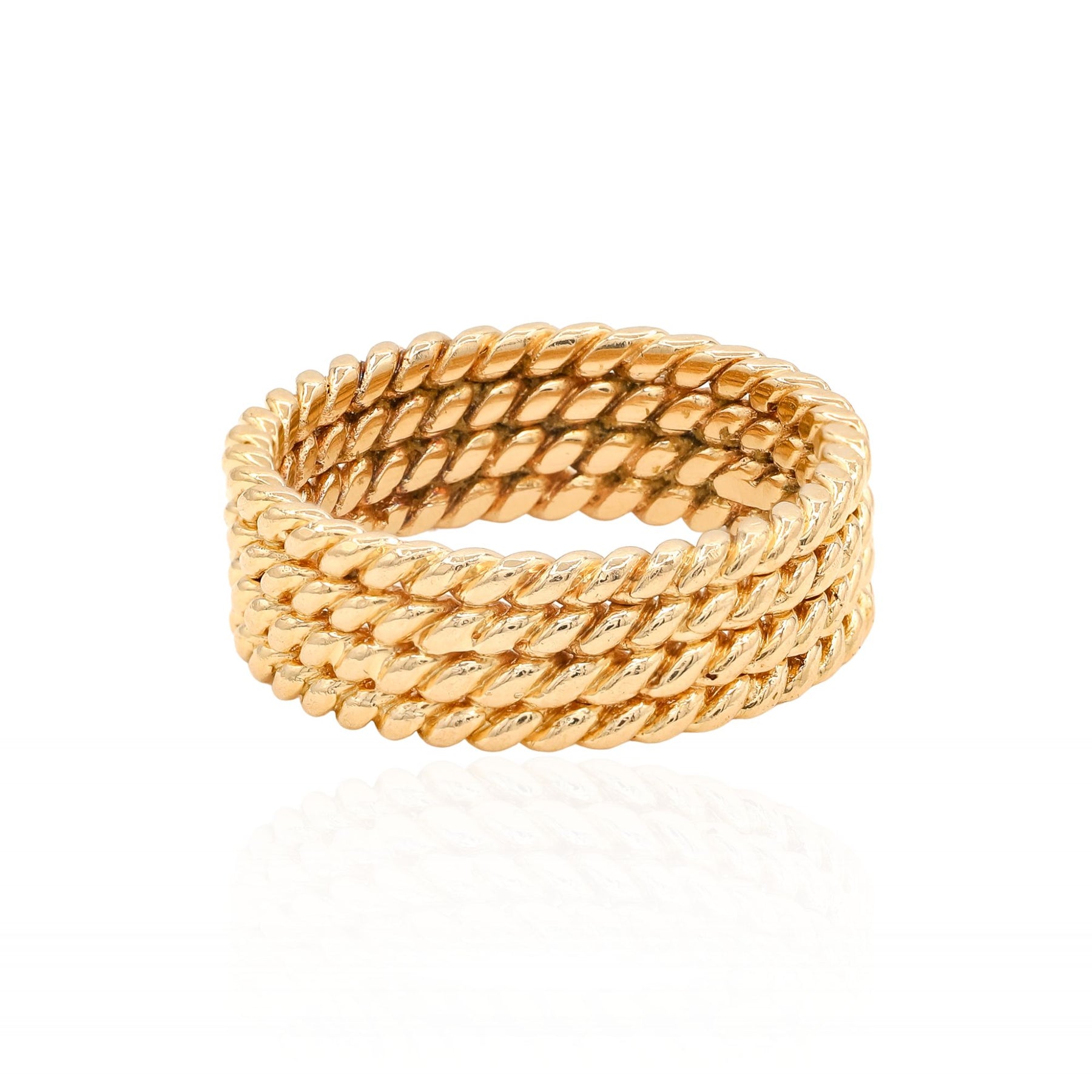 ESTATE 14K YELLOW GOLD 4-ROW ROPE BAND