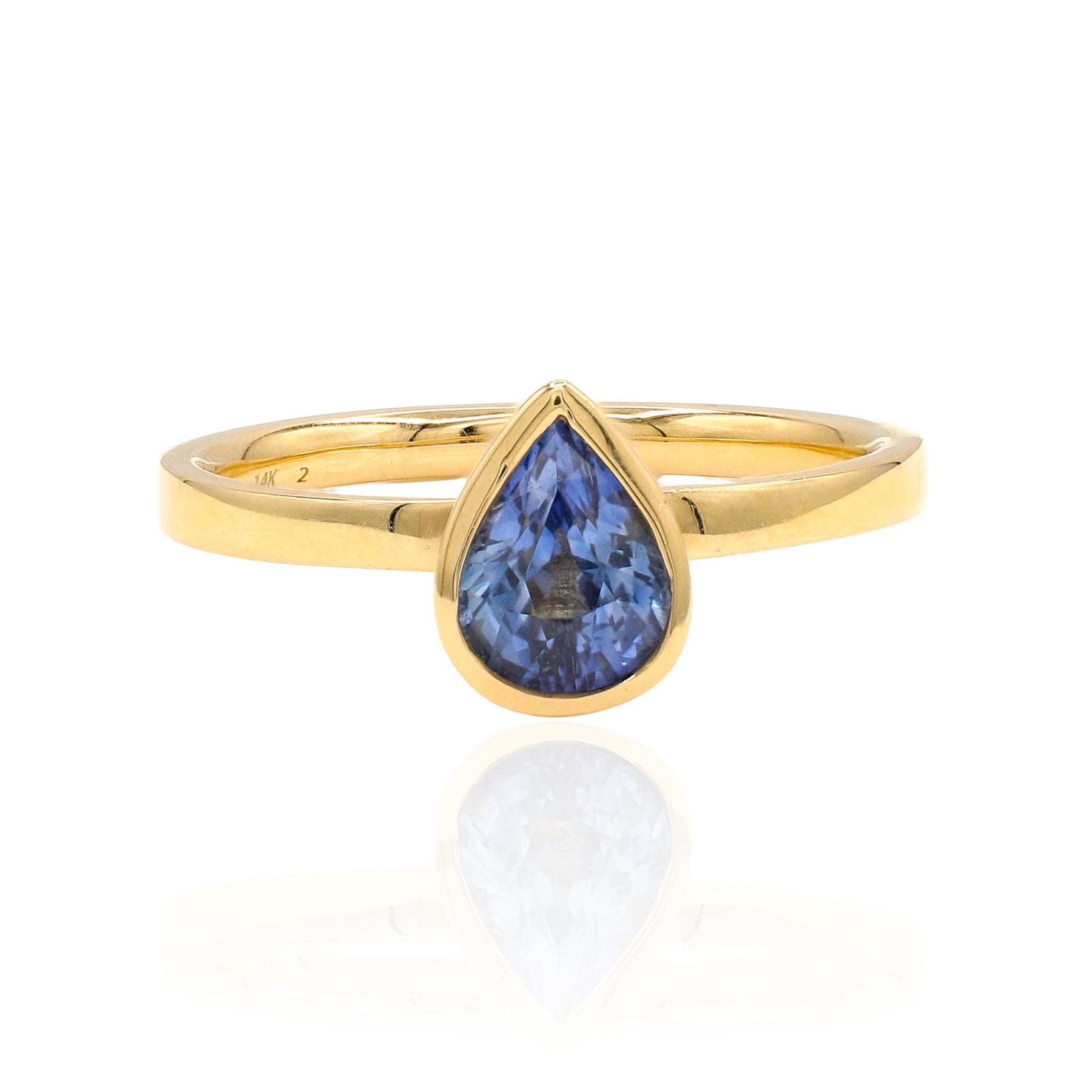 14K YELLOW GOLD PEAR-CUT SAPPHIRE FASHION RING GRB105 112889
