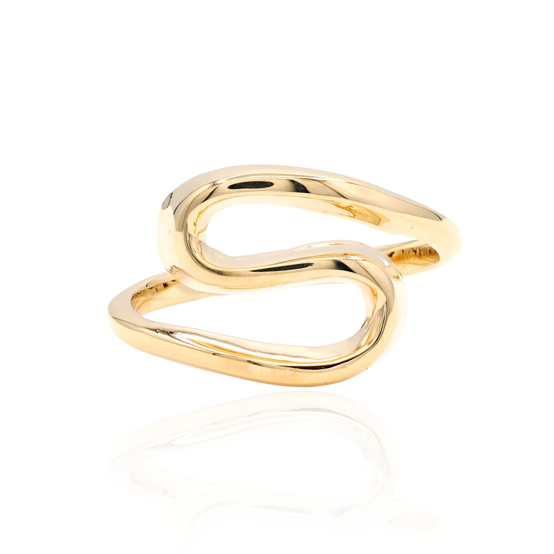 Estate 14K yellow gold double curved ring, size 6.50. Value $800