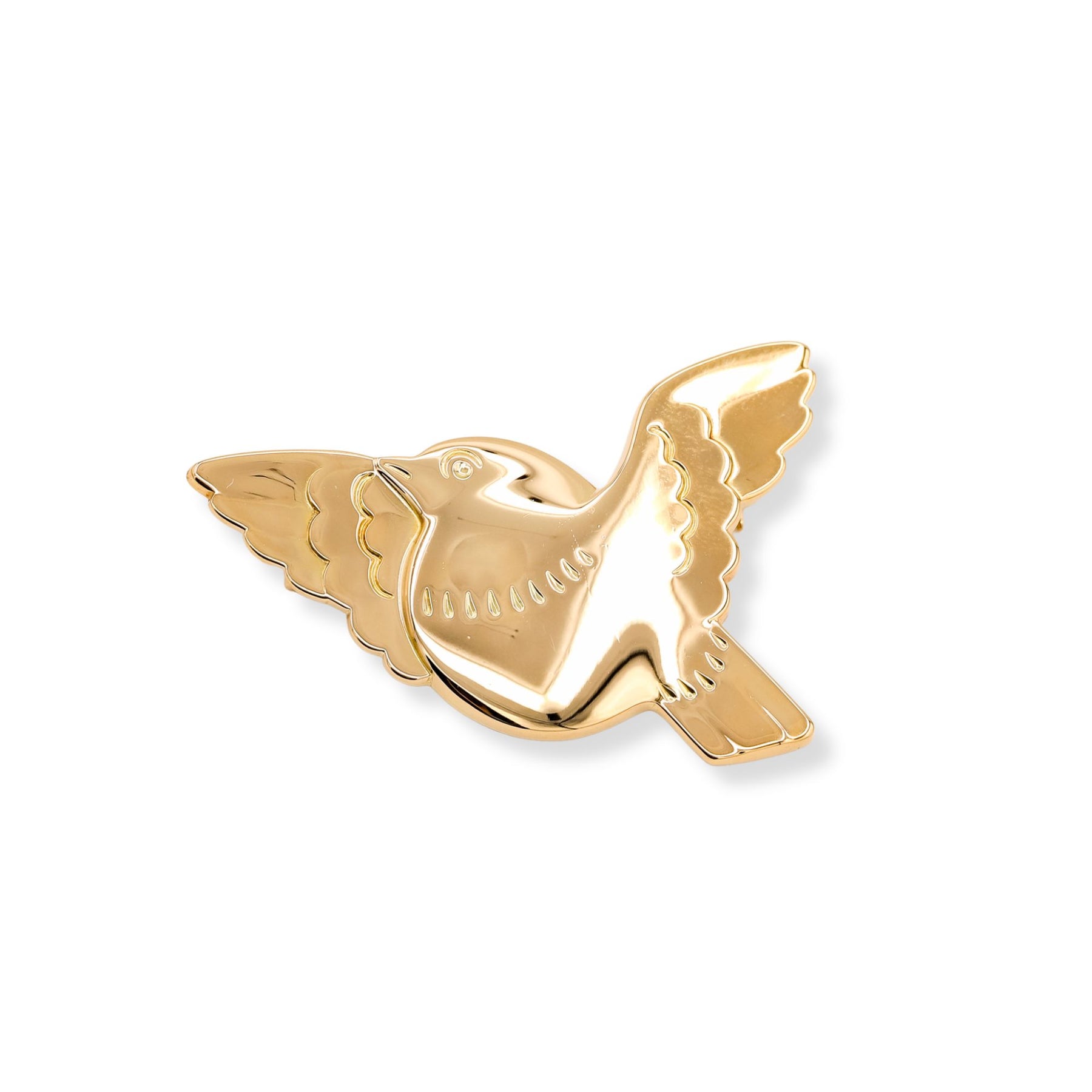 ESTATE VINTAGE GEORG JENSON 18K YELLOW GOLD BIRD BROOCH