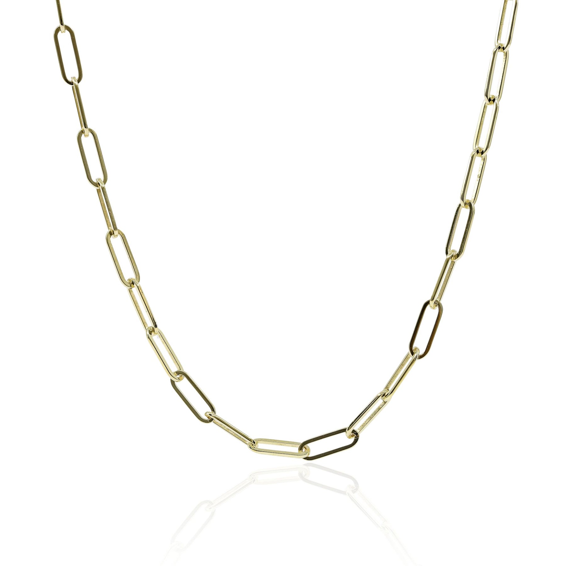 14K YELLOW GOLD 18-INCH PAPERCLIP CHAIN NECKLACE A02045-18