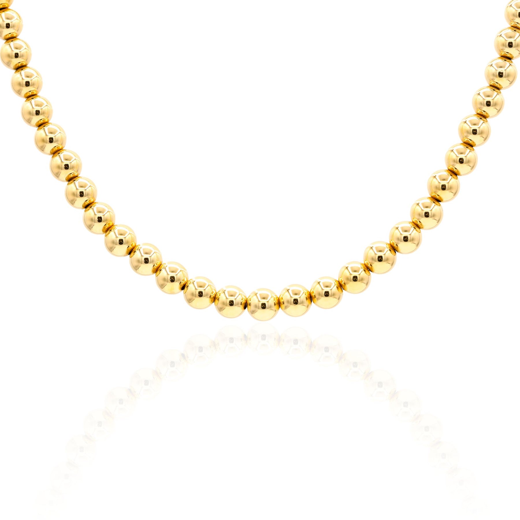ESTATE 14K YELLOW GOLD 18-INCH BEAD NECKLACE