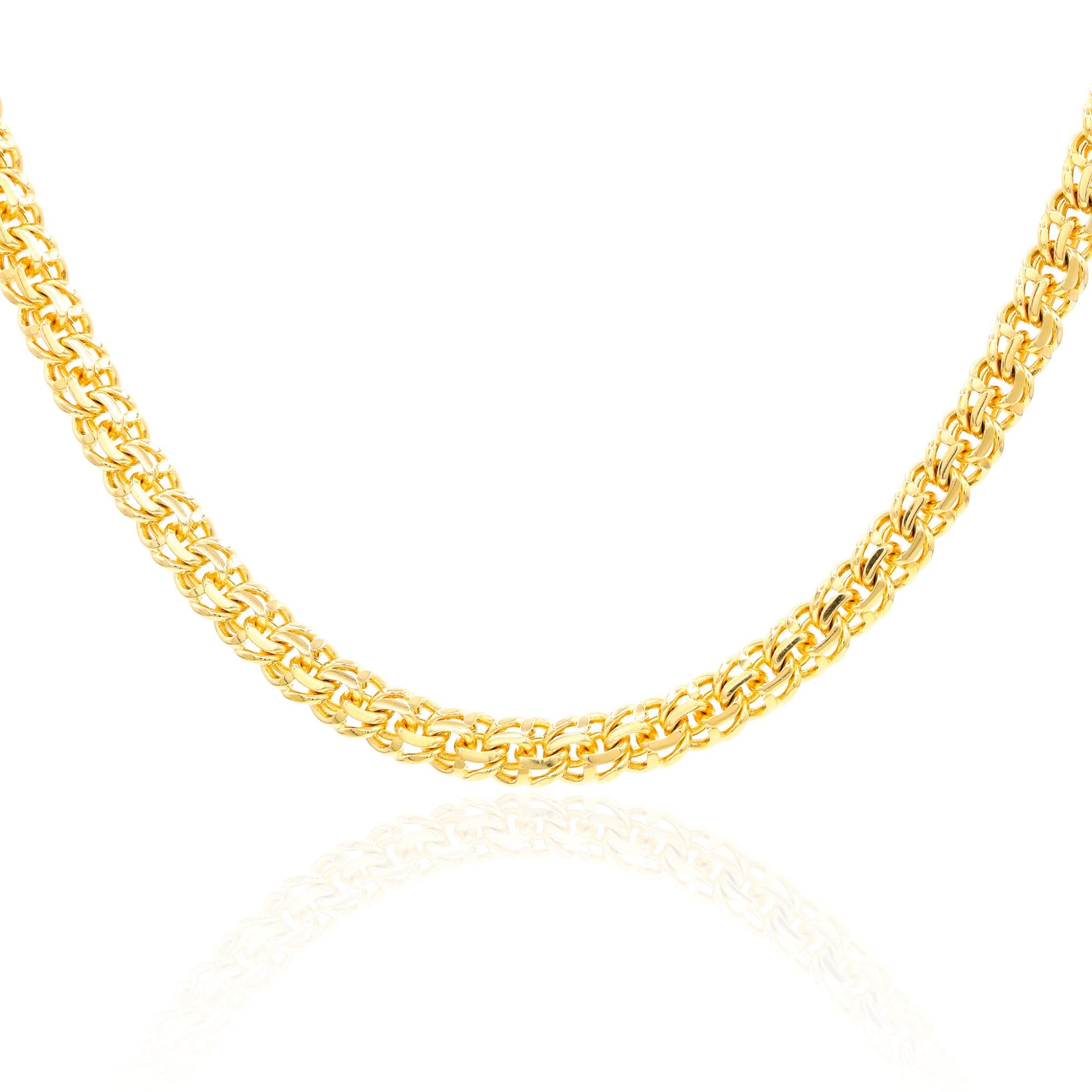 ESTATE 14K YELLOW GOLD 7MM DOUBLE CURB LINK CHAIN NECKLACE