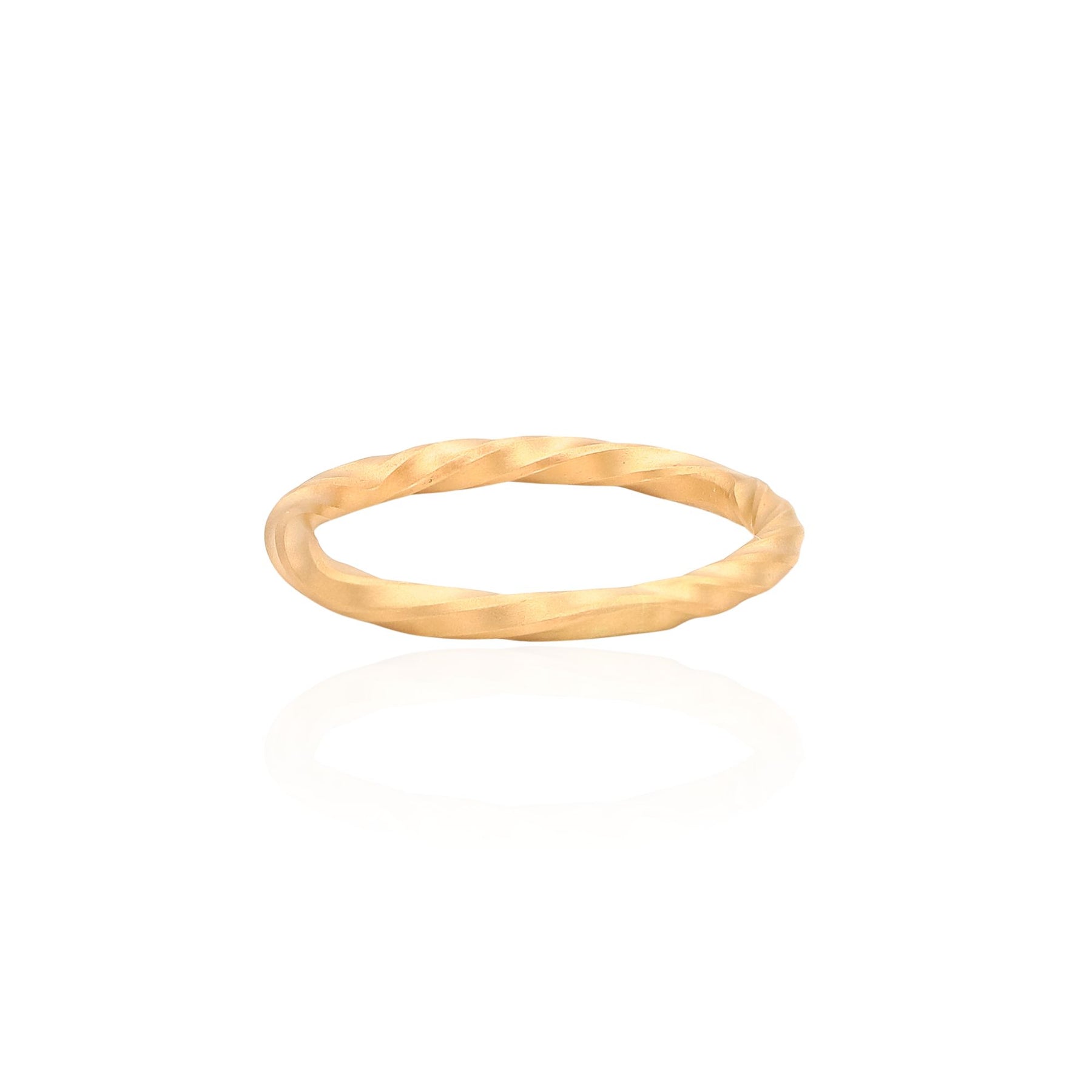 ESTATE JENNY LIN UPCYCLED 14K YELLOW GOLD SATIN WATER TWIST BAND