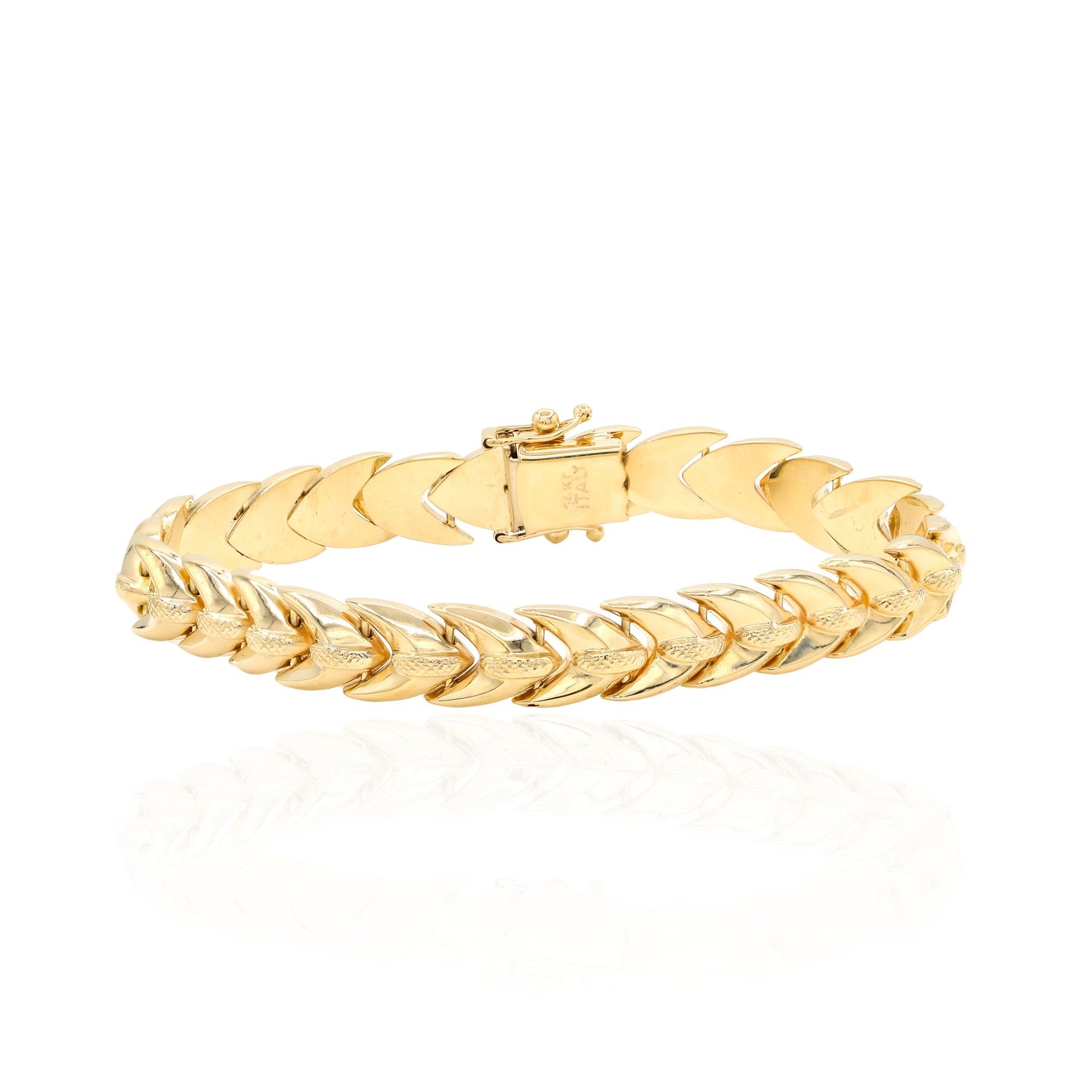 ESTATE 14K YELLOW GOLD CHEVRON LINK BRACELET