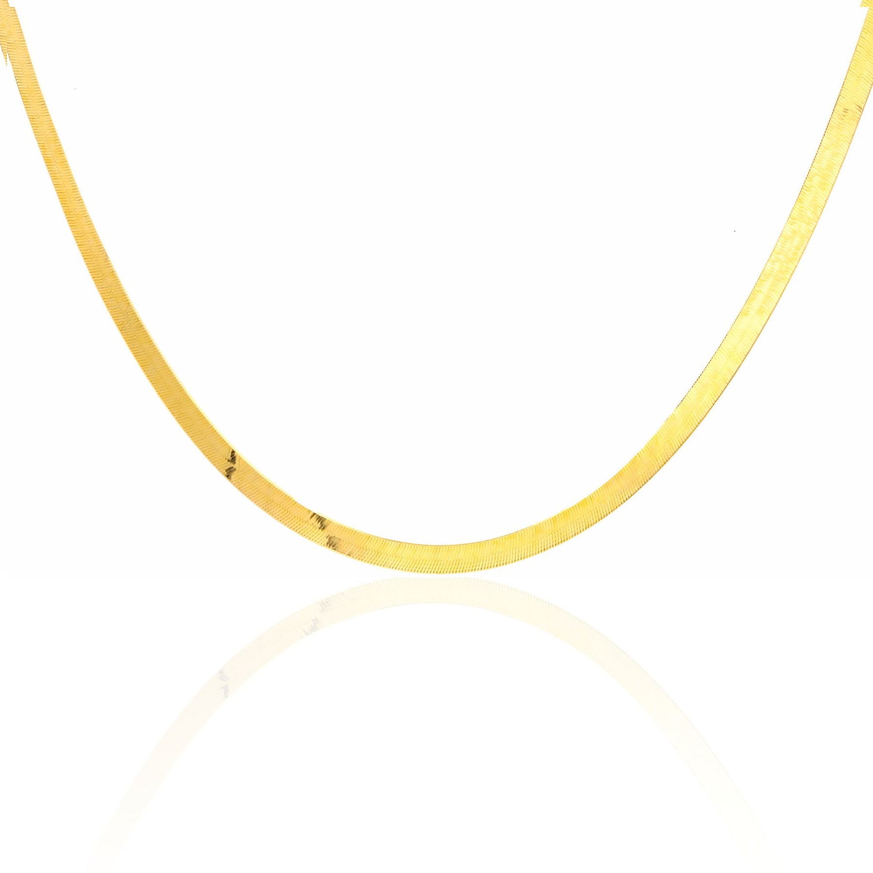ESTATE 14K YELLOW GOLD 4.4MM HERRINGBONE CHAIN NECKLACE