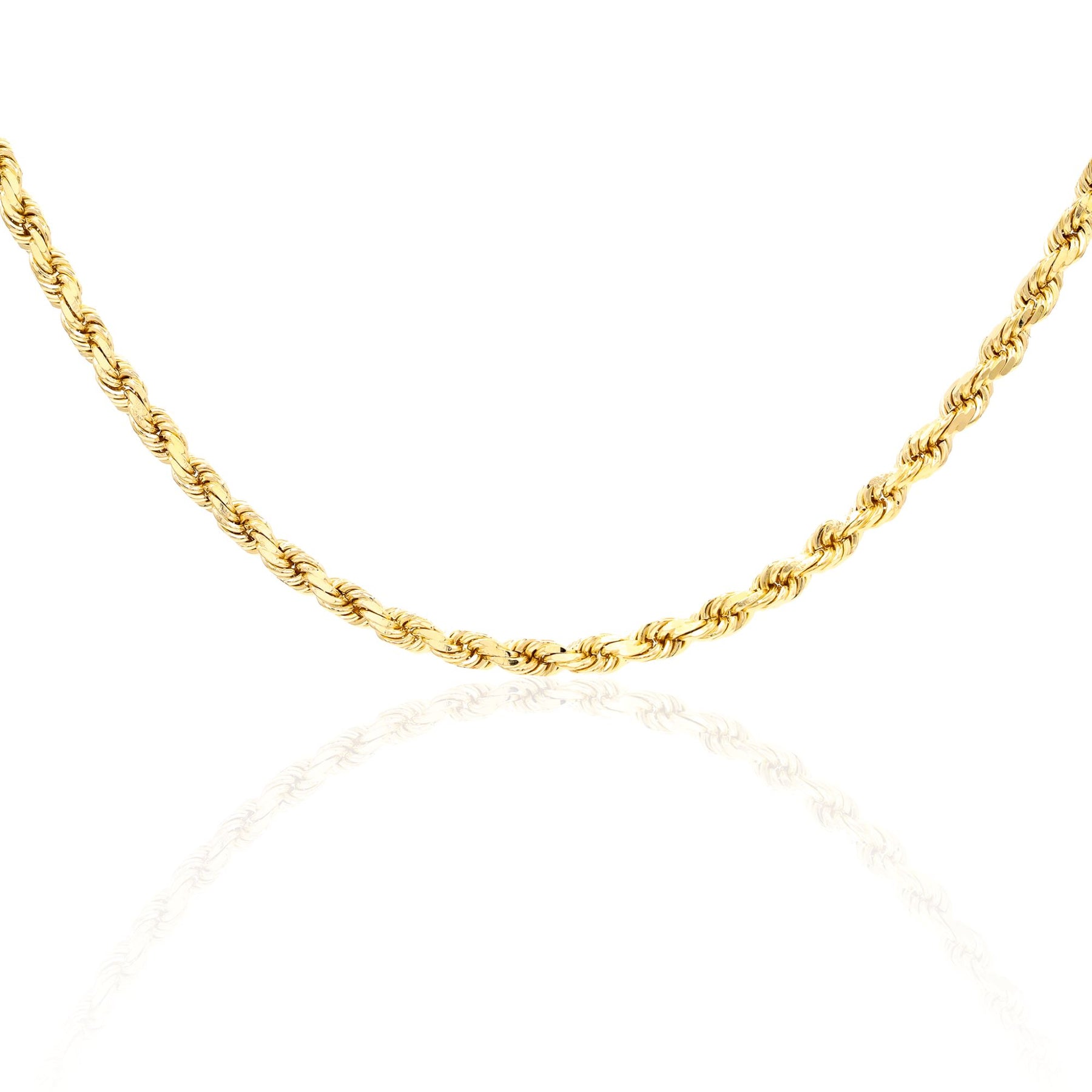Estate 14K yellow gold 20inch 3.2mm rope chain. Value $5,640