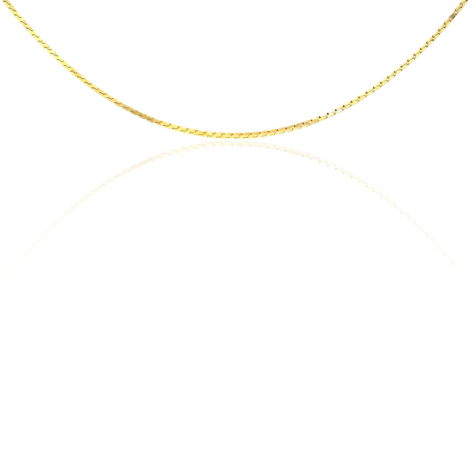 ESTATE 14K YELLOW GOLD TRIANGULAR RAISED SERPENTINE CHAIN NECKLACE