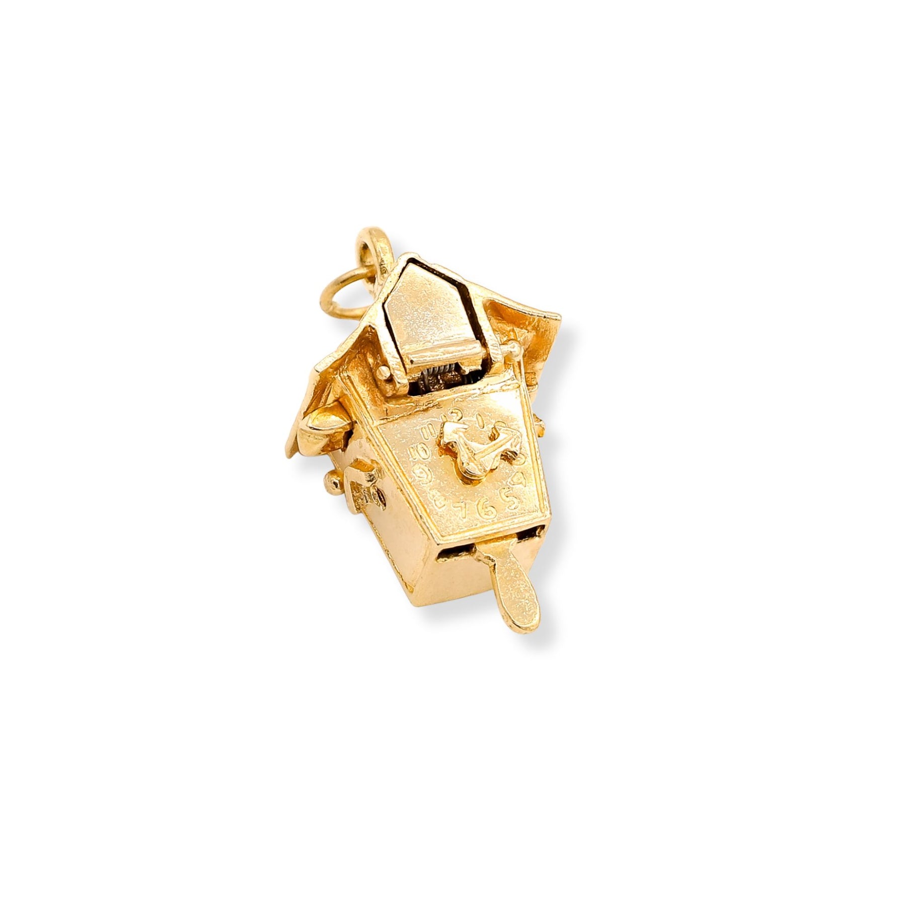 ESTATE VINTAGE 14K YELLOW GOLD CUCKOO CLOCK CHARM