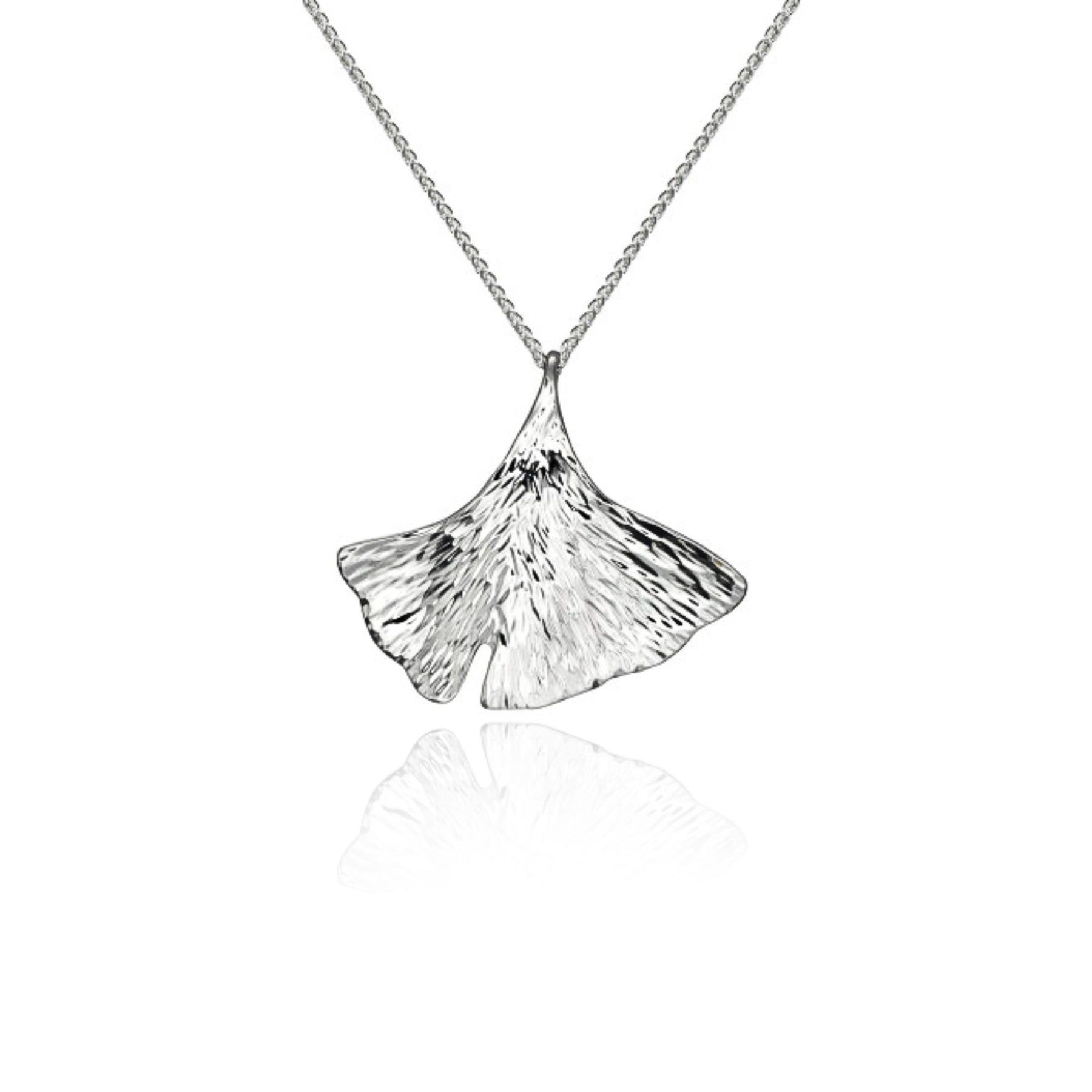 ED LEVIN STERLING SILVER GINKGO PENDANT NECKLACE PE39512