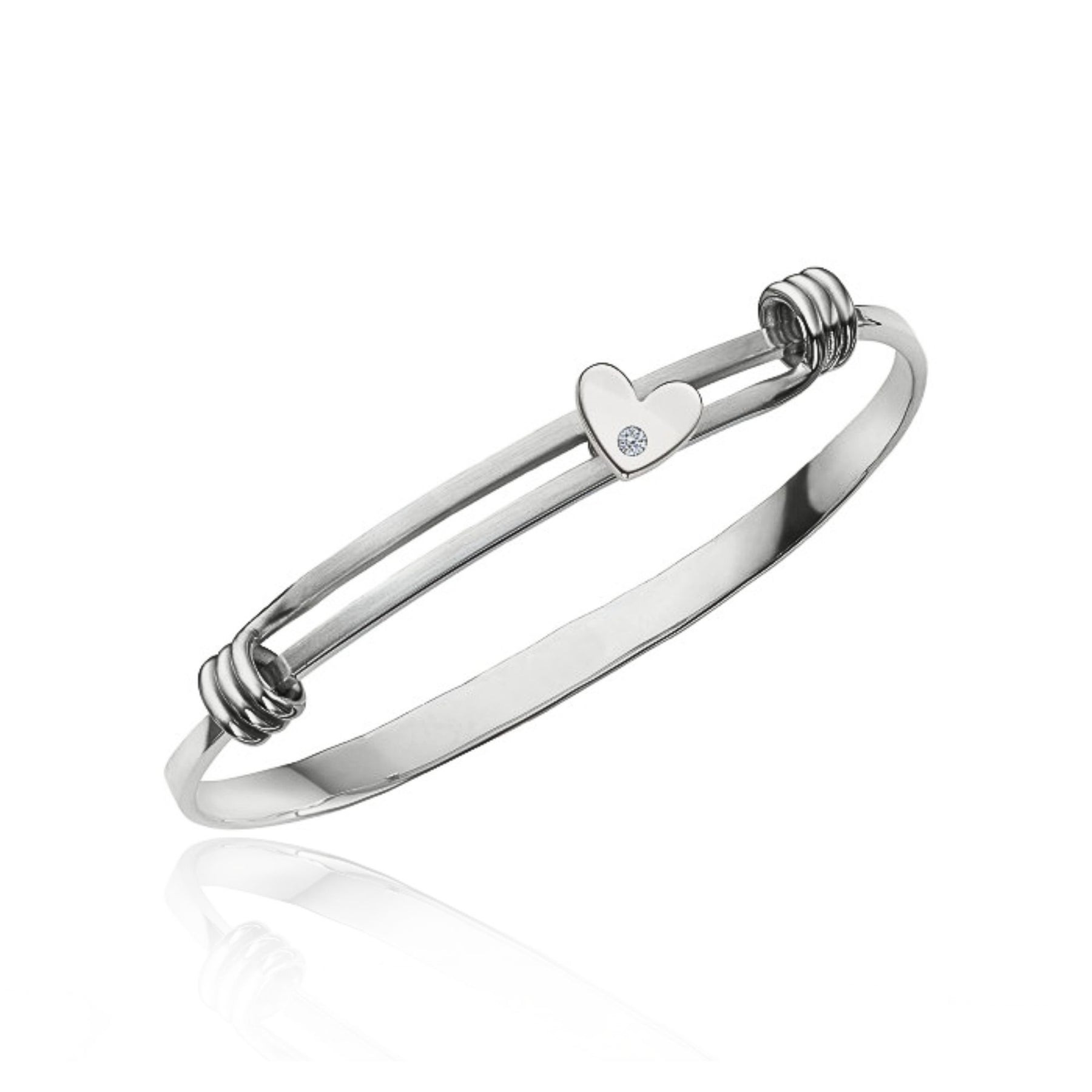 ED LEVIN STERLING SILVER SIGNATURE SWEETHEART BRACELET WITH DIAMOND ACCENT BR11112HSD