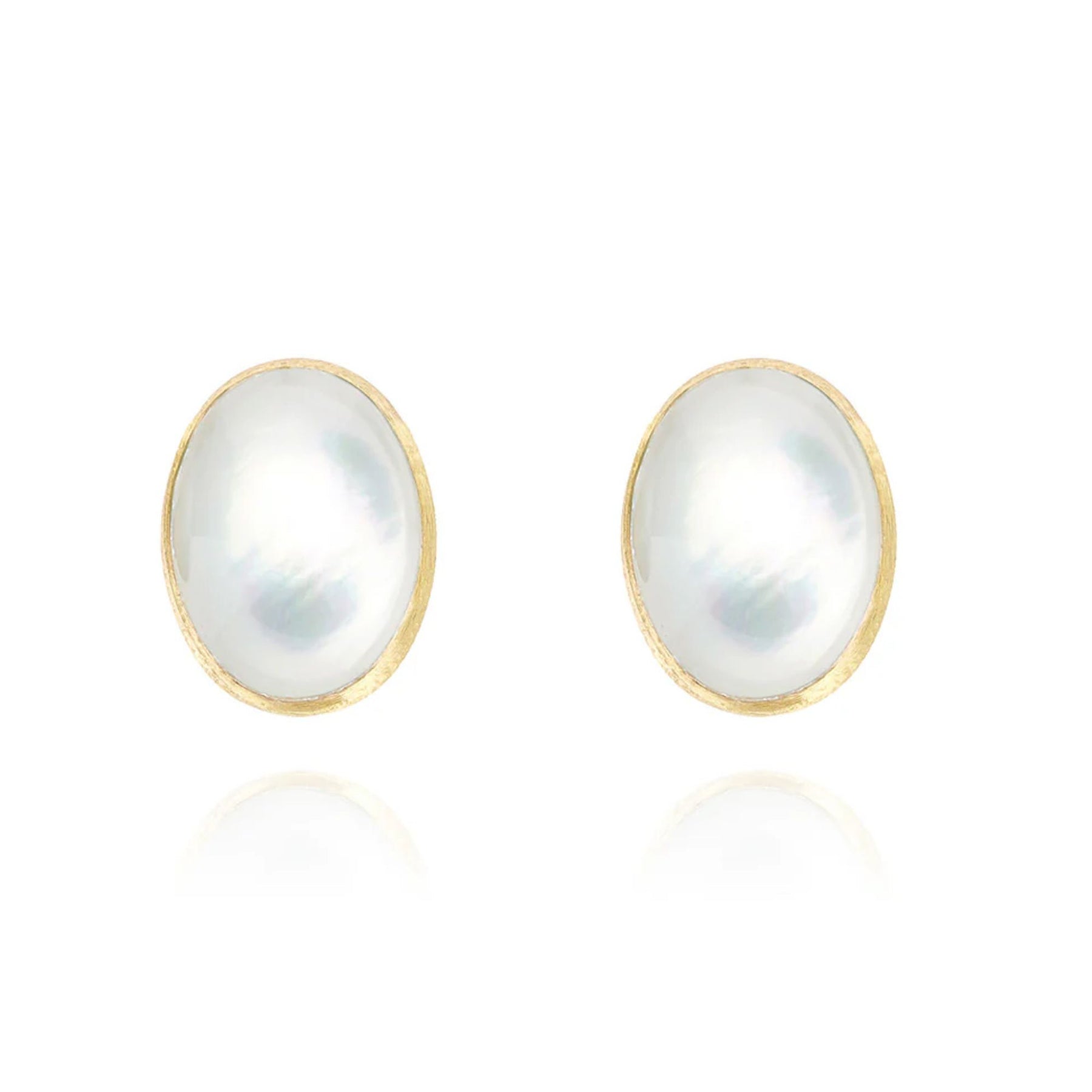 NANIS 18K YELLOW GOLD MUSE MOTHER-OF-PEARL STUD EARRINGS