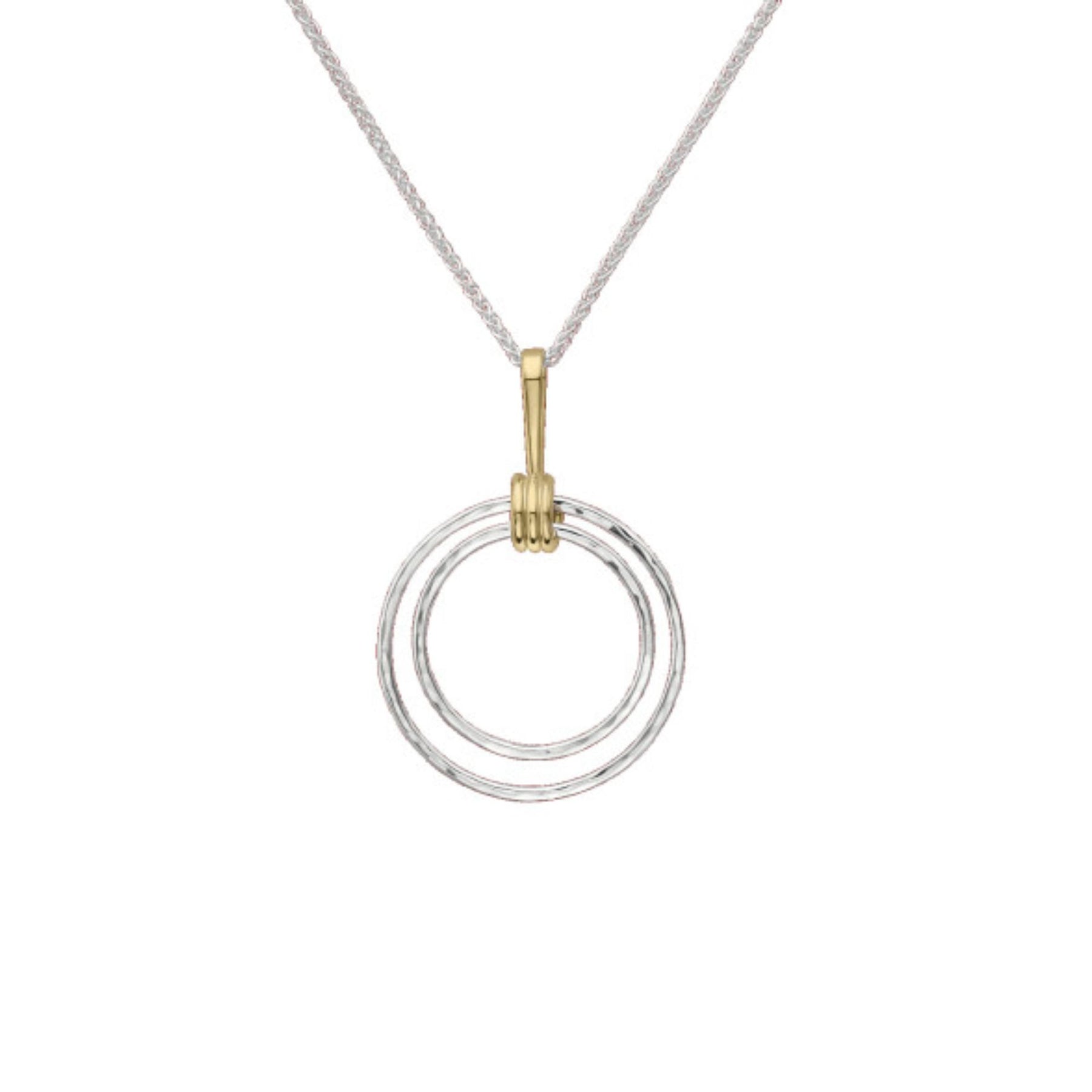 ED LEVIN STERLING SILVER AND 14K YELLOW GOLD 18-INCH HARMONY PENDANT NECKLACE