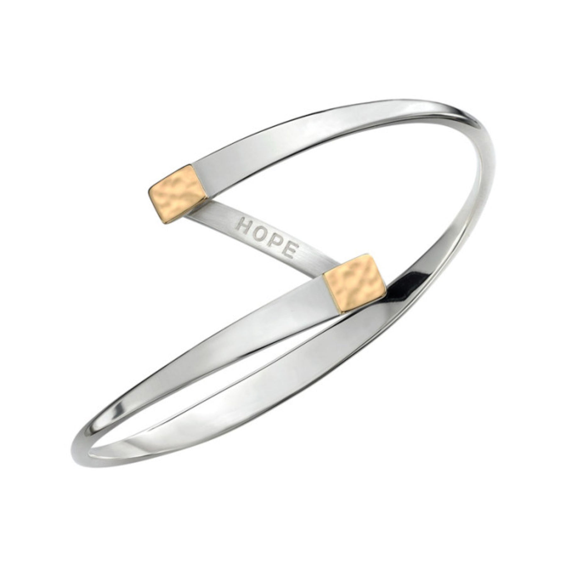 ED LEVIN STERLING SILVER AND 14K YELLOW GOLD HOPE SWING BRACELET