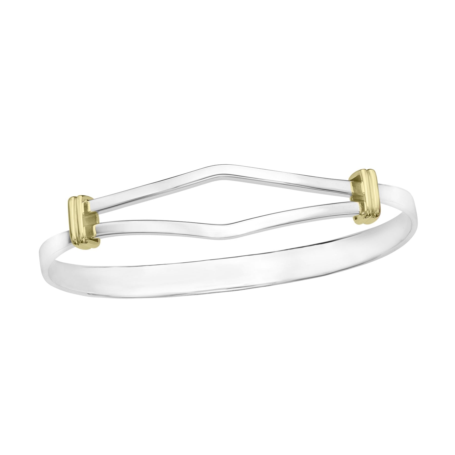 ED LEVIN STERLING SILVER AND 14K YELLOW GOLD DECO DANGLE BRACELET