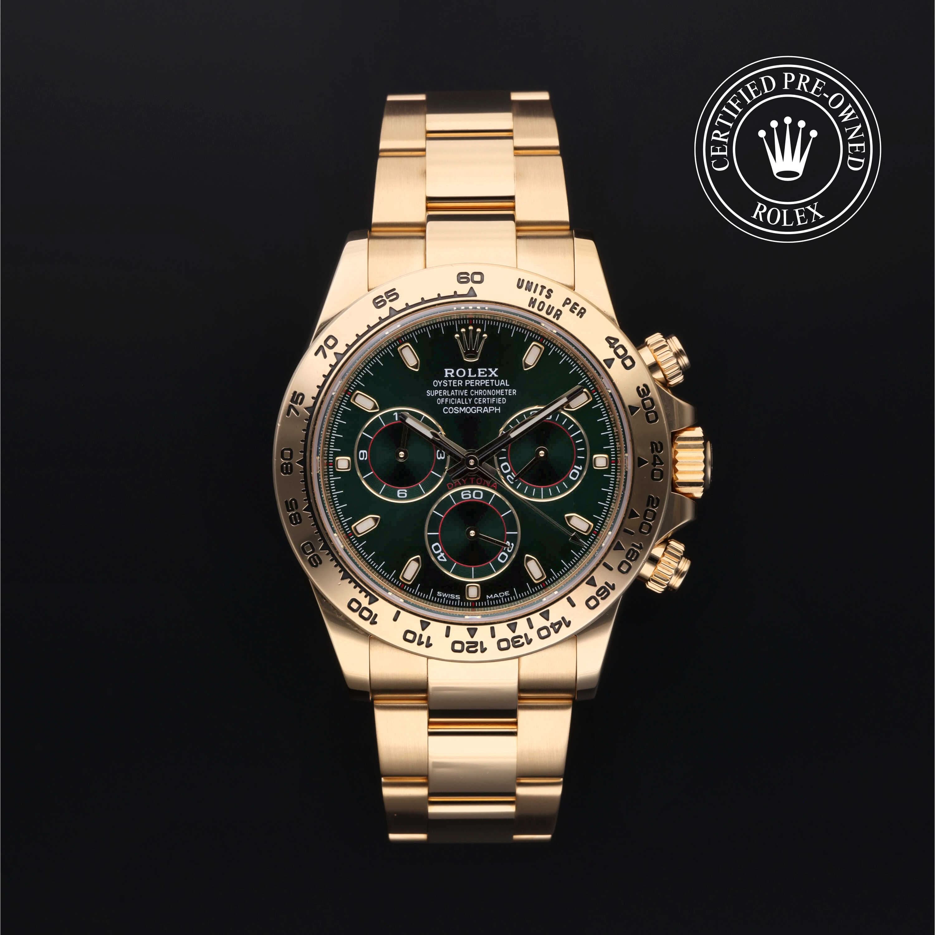 Rolex Certified Pre-Owned Cosmography Daytona in yellow gold at Henne Jewelers