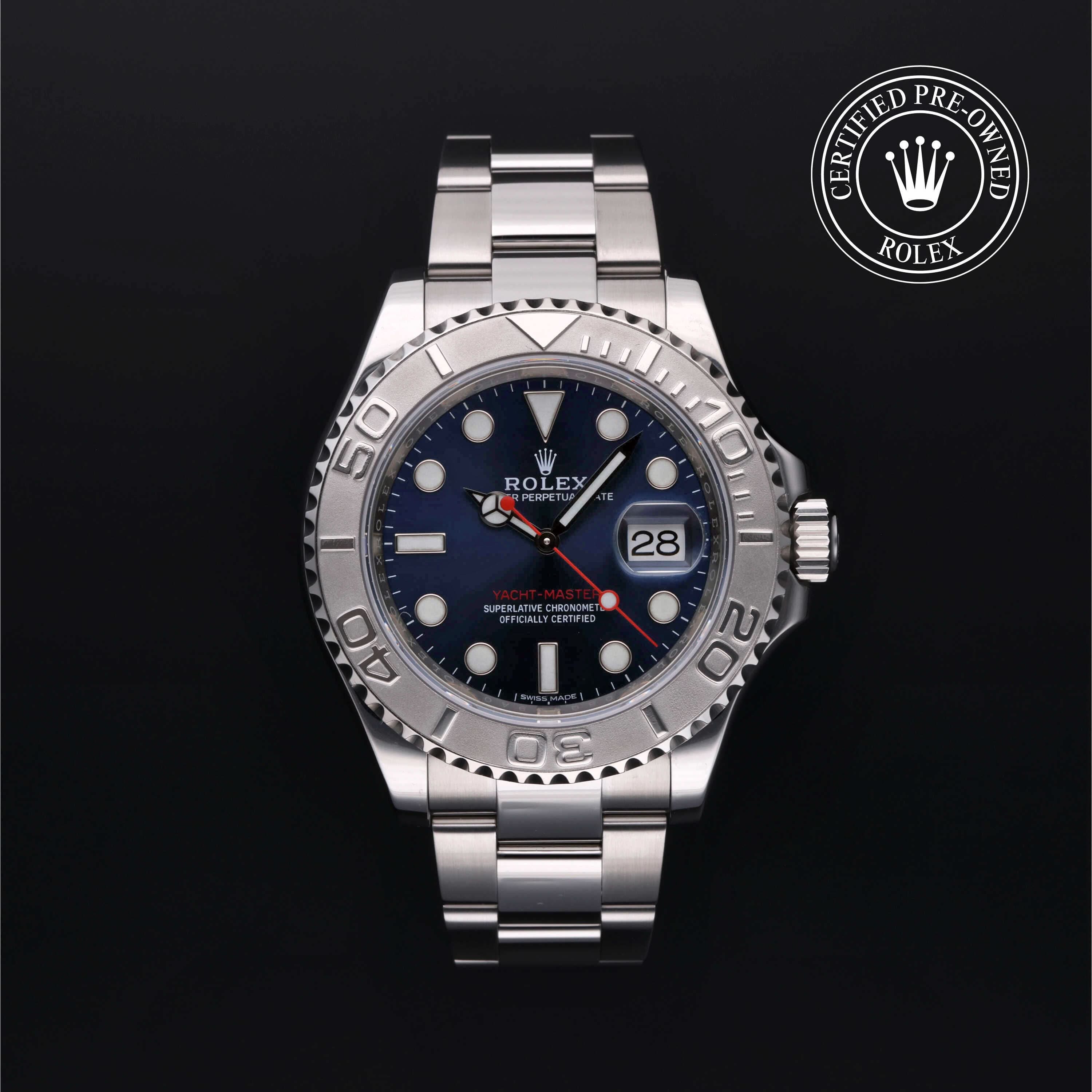 Henne Jewelers Certified Pre-Owned Rolex Yacht-Master with blue dial