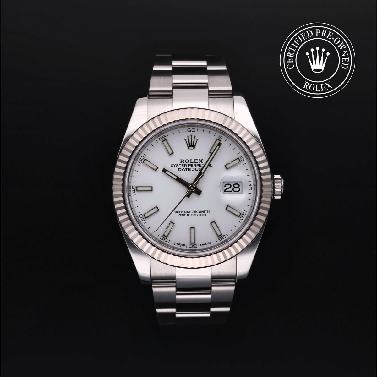 Rolex Certified Pre-Owned Datejust 41 in Rolesor White at Henne Jewelers