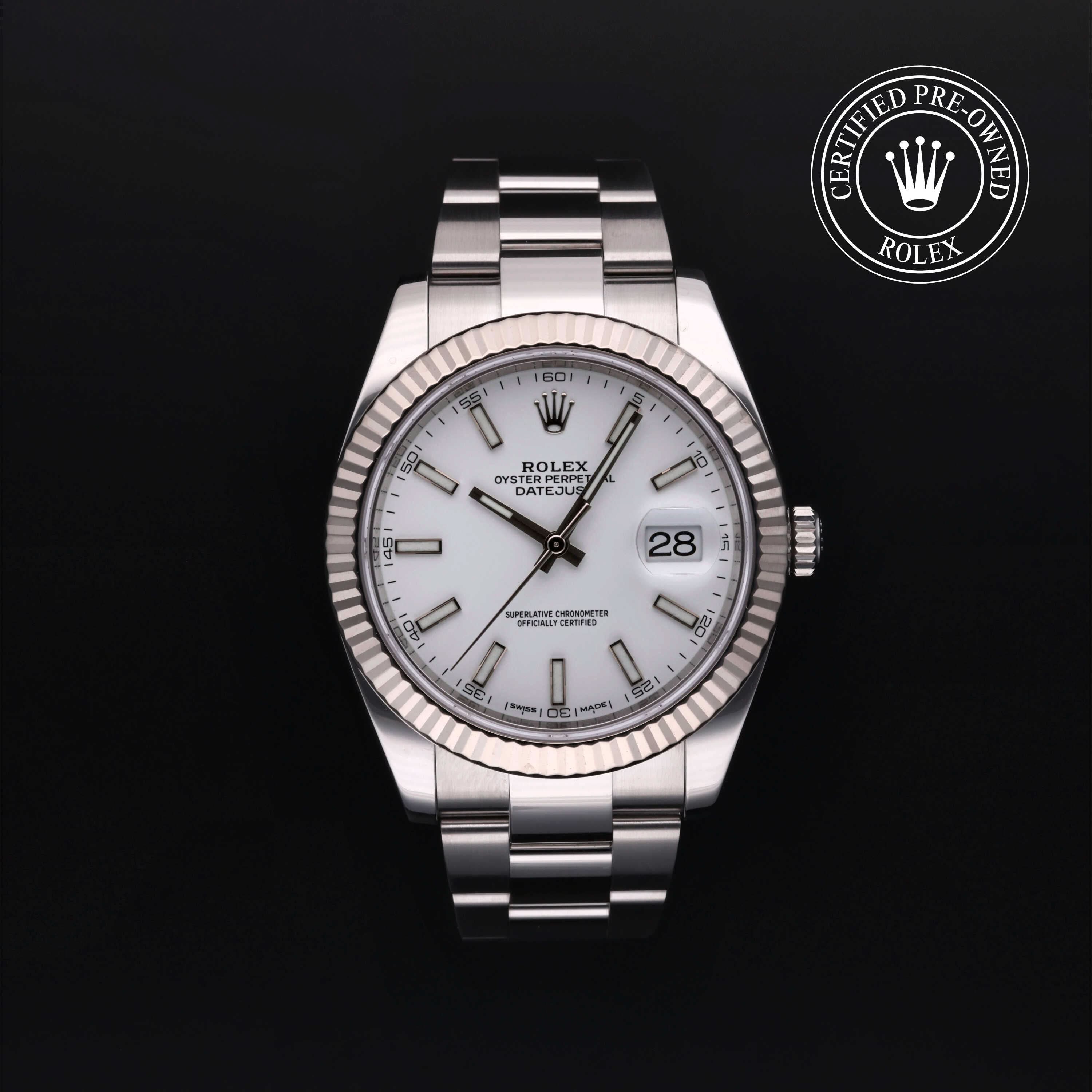 Rolex Certified Pre-Owned Datejust 41 in Rolesor White at Henne Jewelers