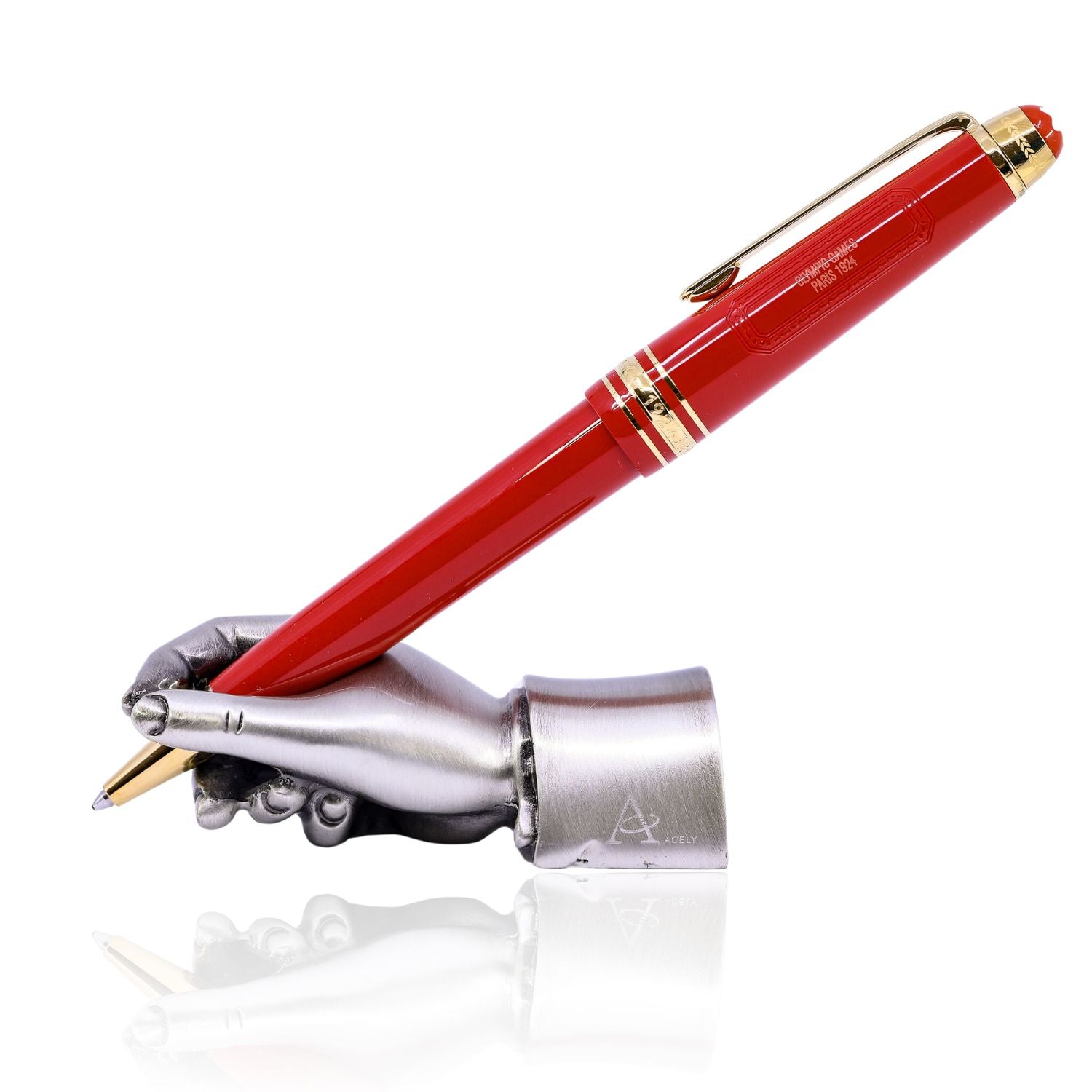 MONTBLANC RED MEISTERSTUCK X OLYMPIC HERITAGE PARIS 1924 MIDSIZE BALLPOINT PEN