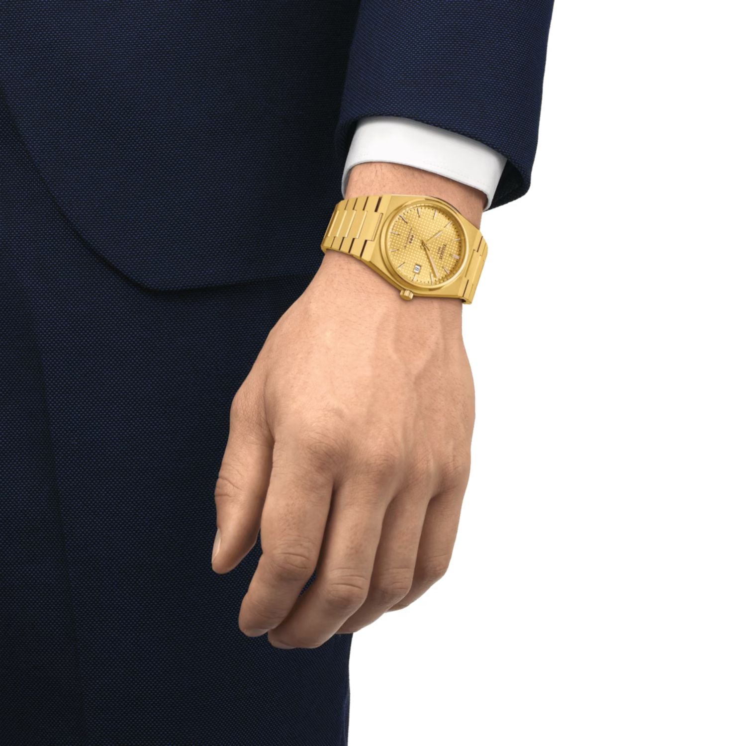 40MM TISSOT PRX POWERMATIC 80 AUTOMATIC WATCH WITH YELLOW GOLD STAINLESS STEEL