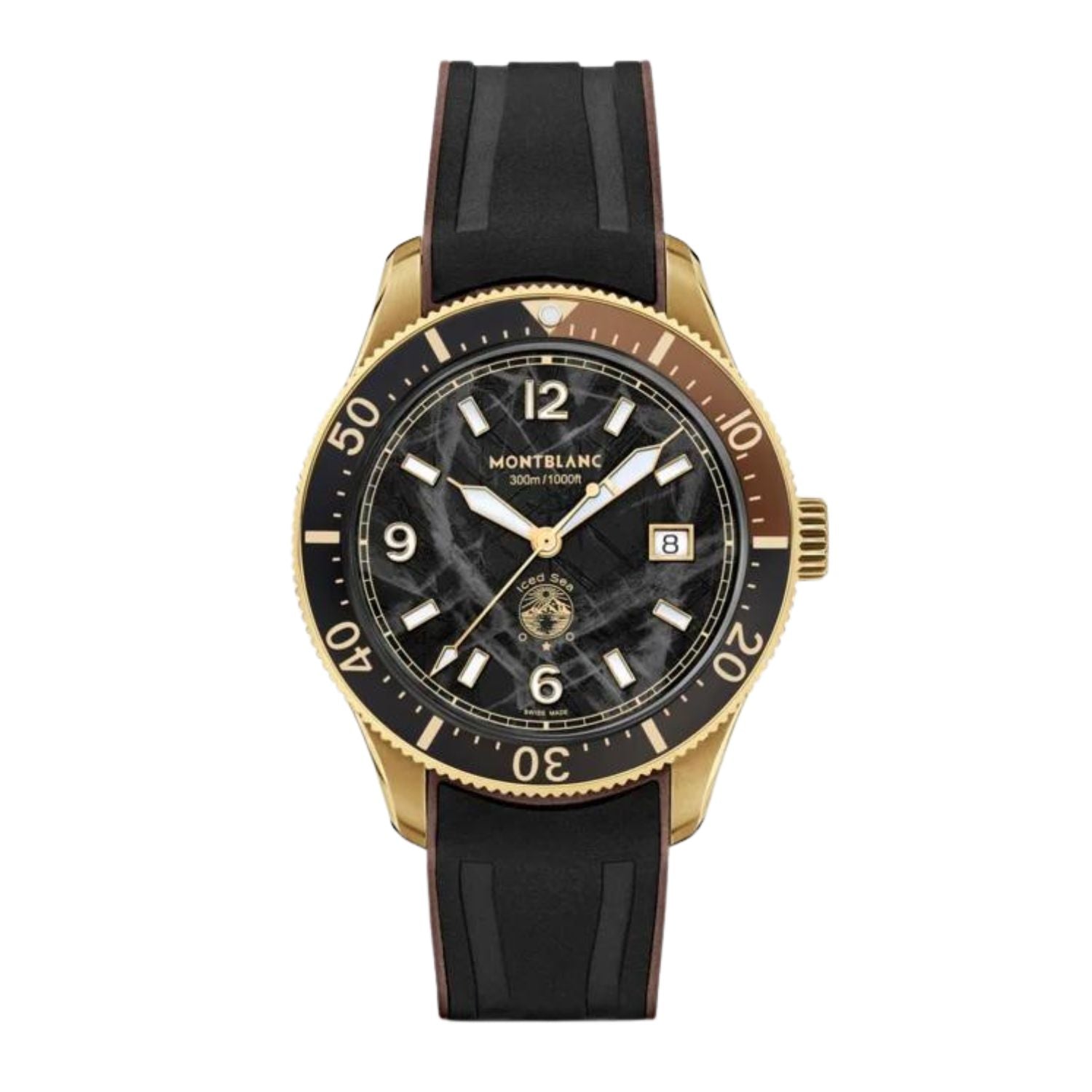 40MM MONTBLANC ICED SEA AUTOMATIC DATE WATCH WITH BRONZE CASE AND BLACK DIAL