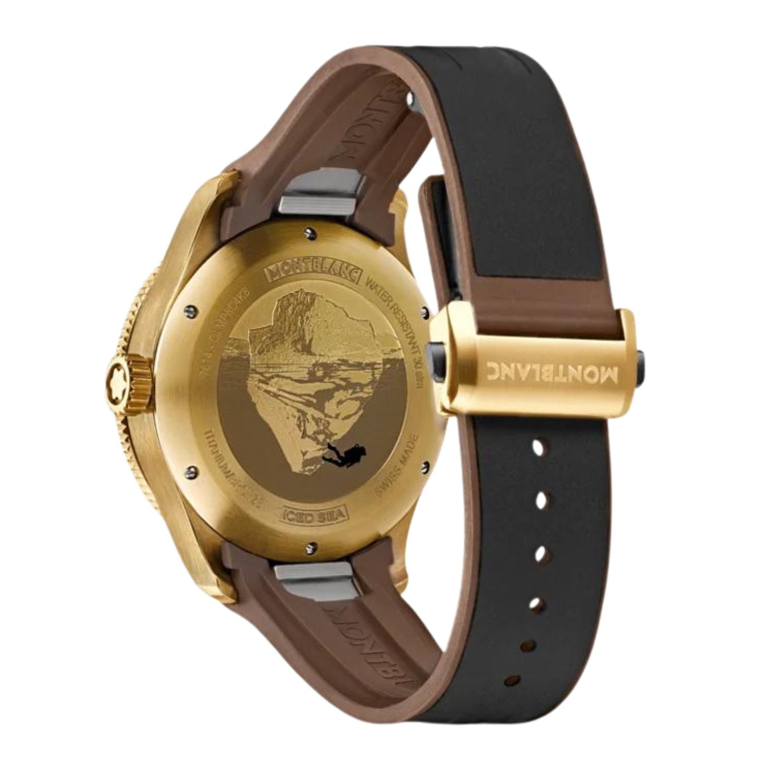 40MM MONTBLANC ICED SEA AUTOMATIC DATE WATCH WITH BRONZE CASE AND BLACK DIAL