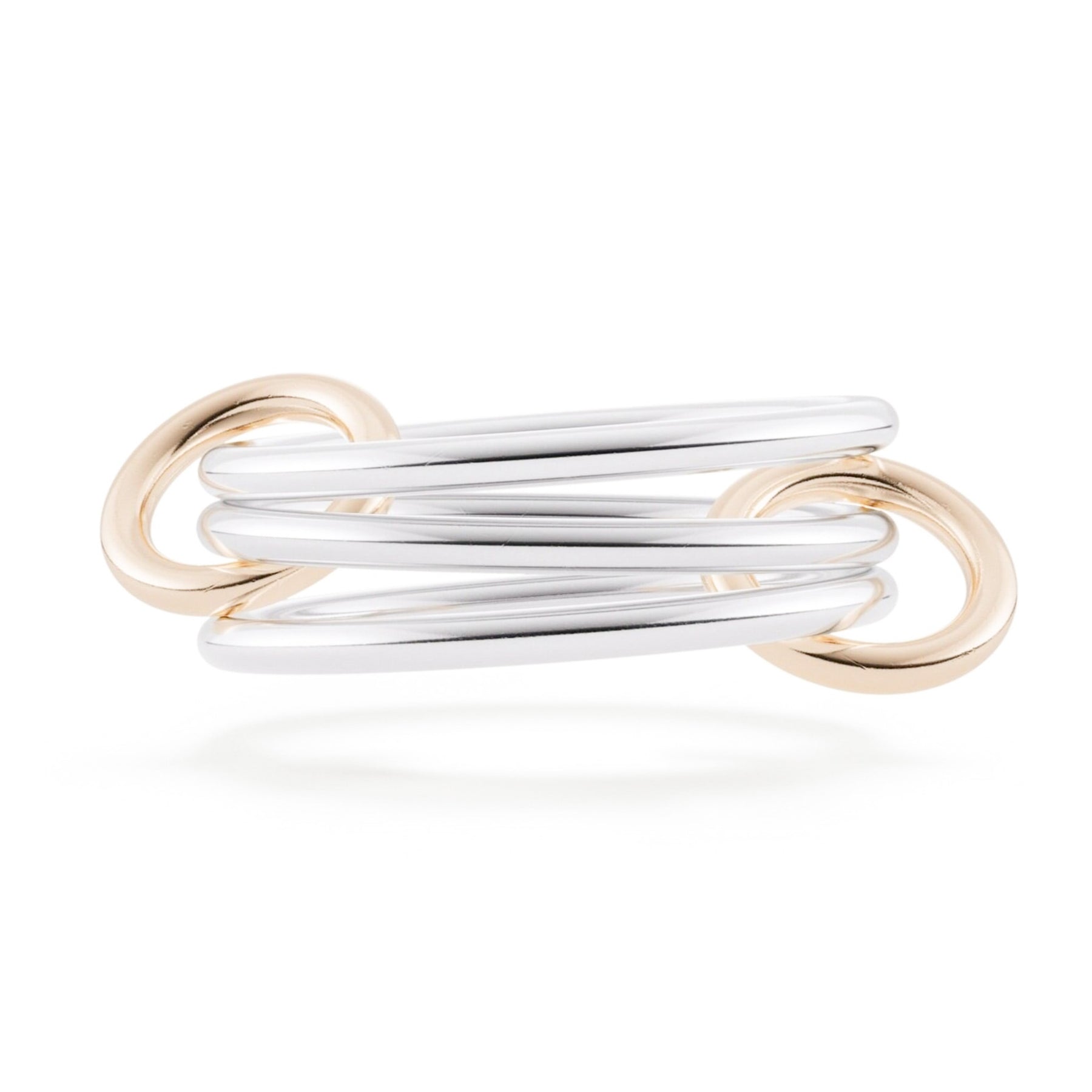 SPINELLI KILCOLLIN STERLING SILVER AND 18K YELLOW GOLD SOLARIUM RING 