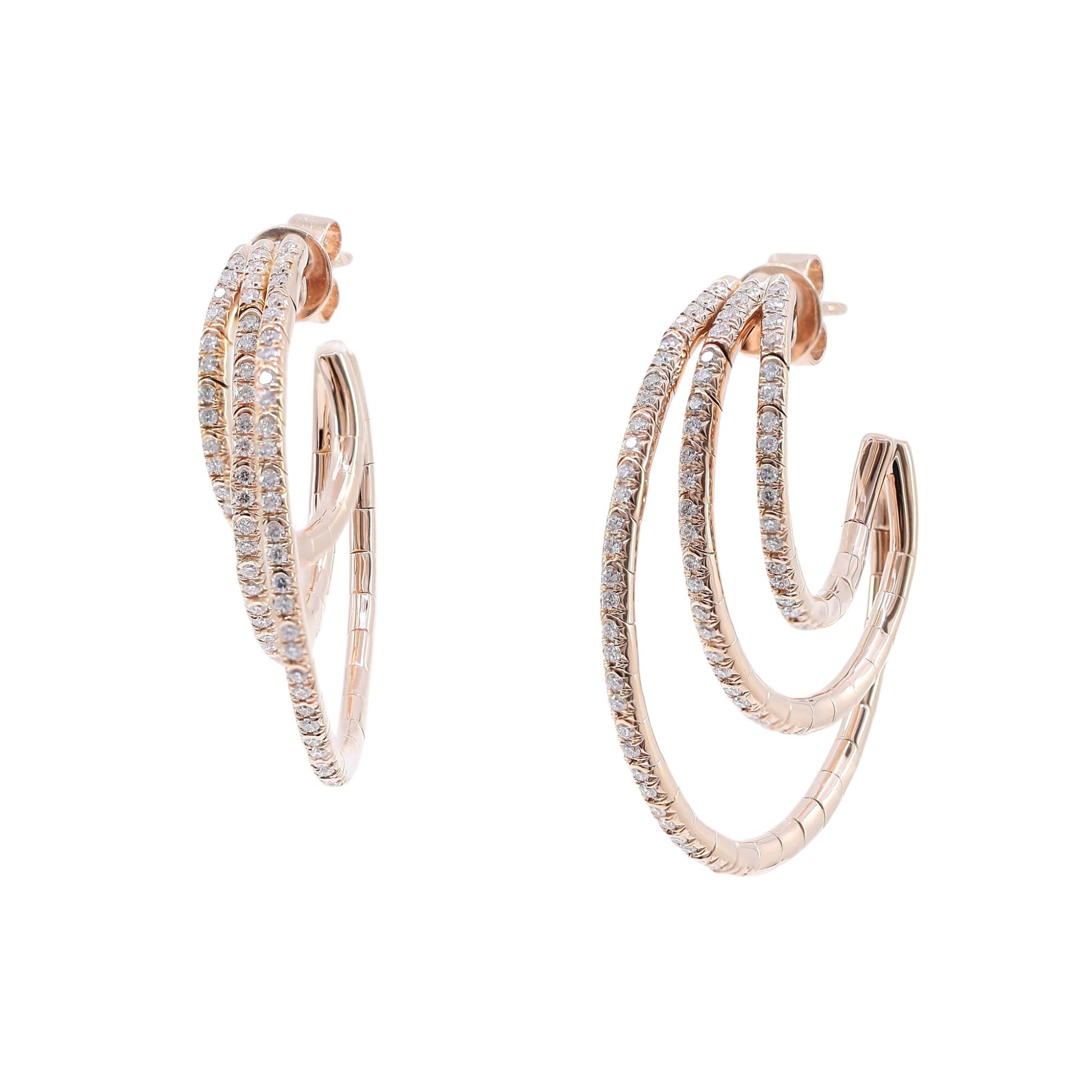 Rose gold pave hoop earrings hotsell