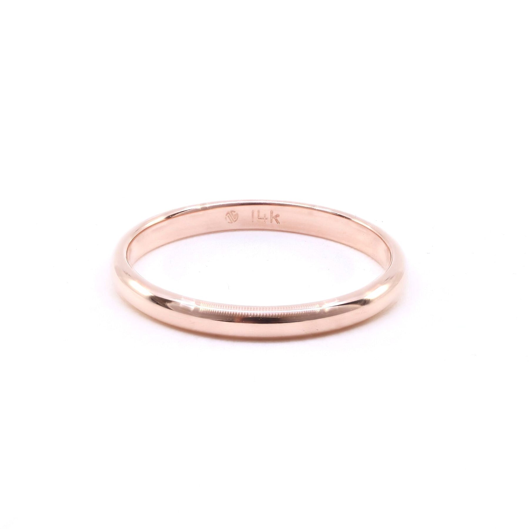 14K ROSE GOLD 2MM WEDDING BAND, SZ 5.5