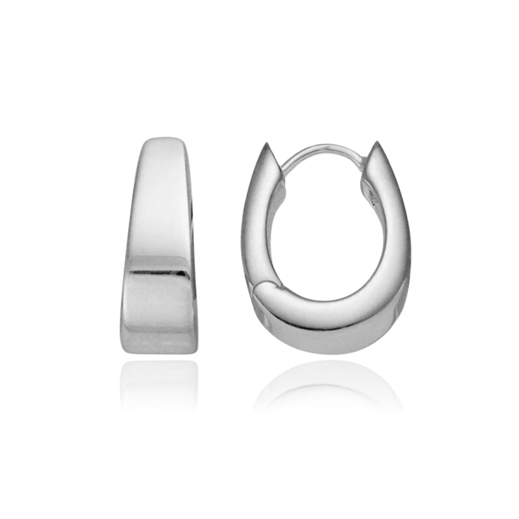 STERLING SILVER 18.5MM TAPERED U-HOOP EARRINGS