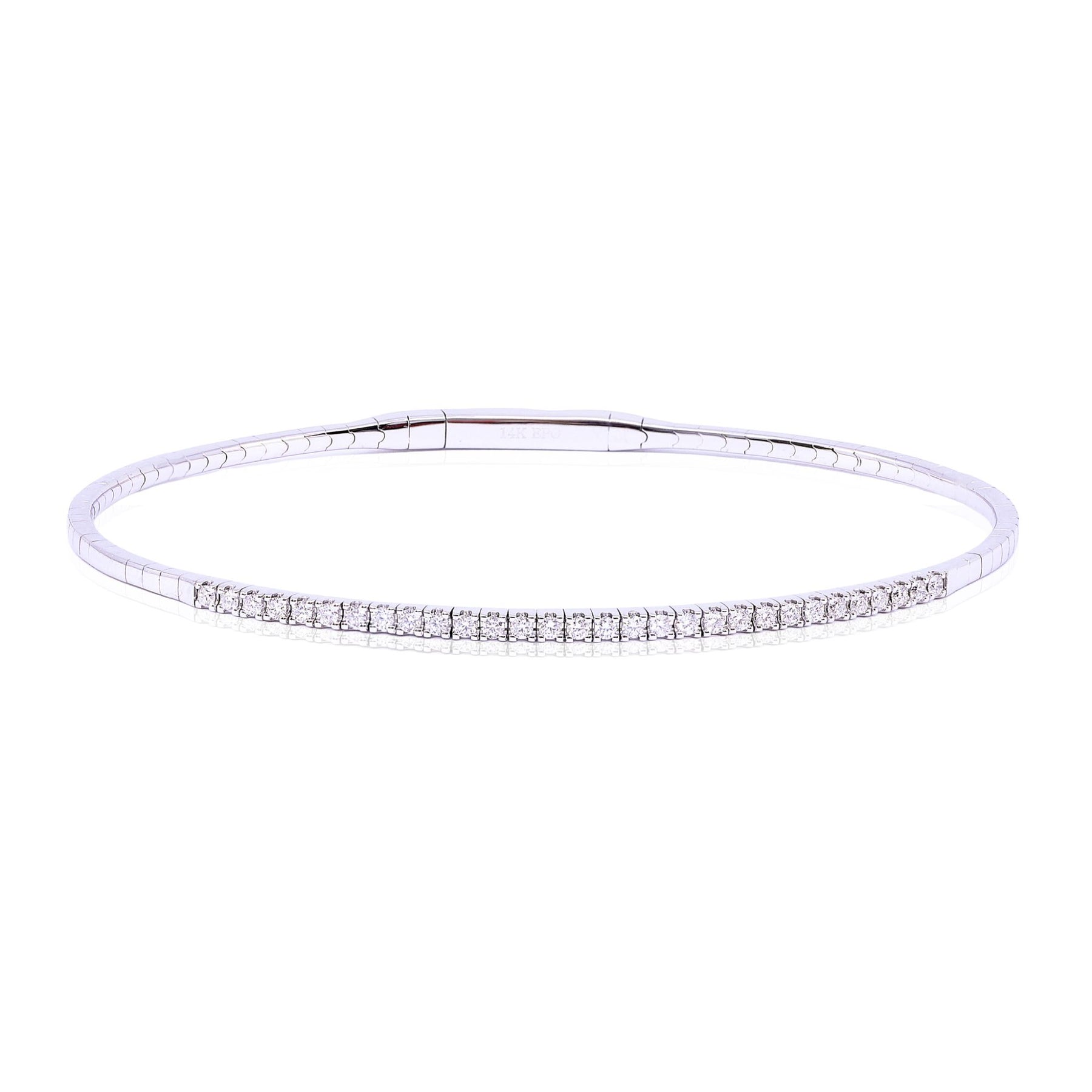 14K WHITE GOLD DIAMOND FLEXIBLE BRACELET - 0.20CTW