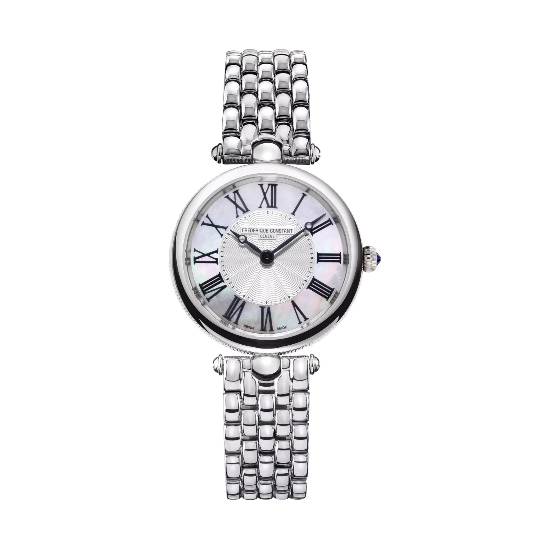 30MM FREDERIQUE CONSTANT CLASSICS ART DECO QUARTZ WATCH WITH ROUND CASE AND SILVER DIAL