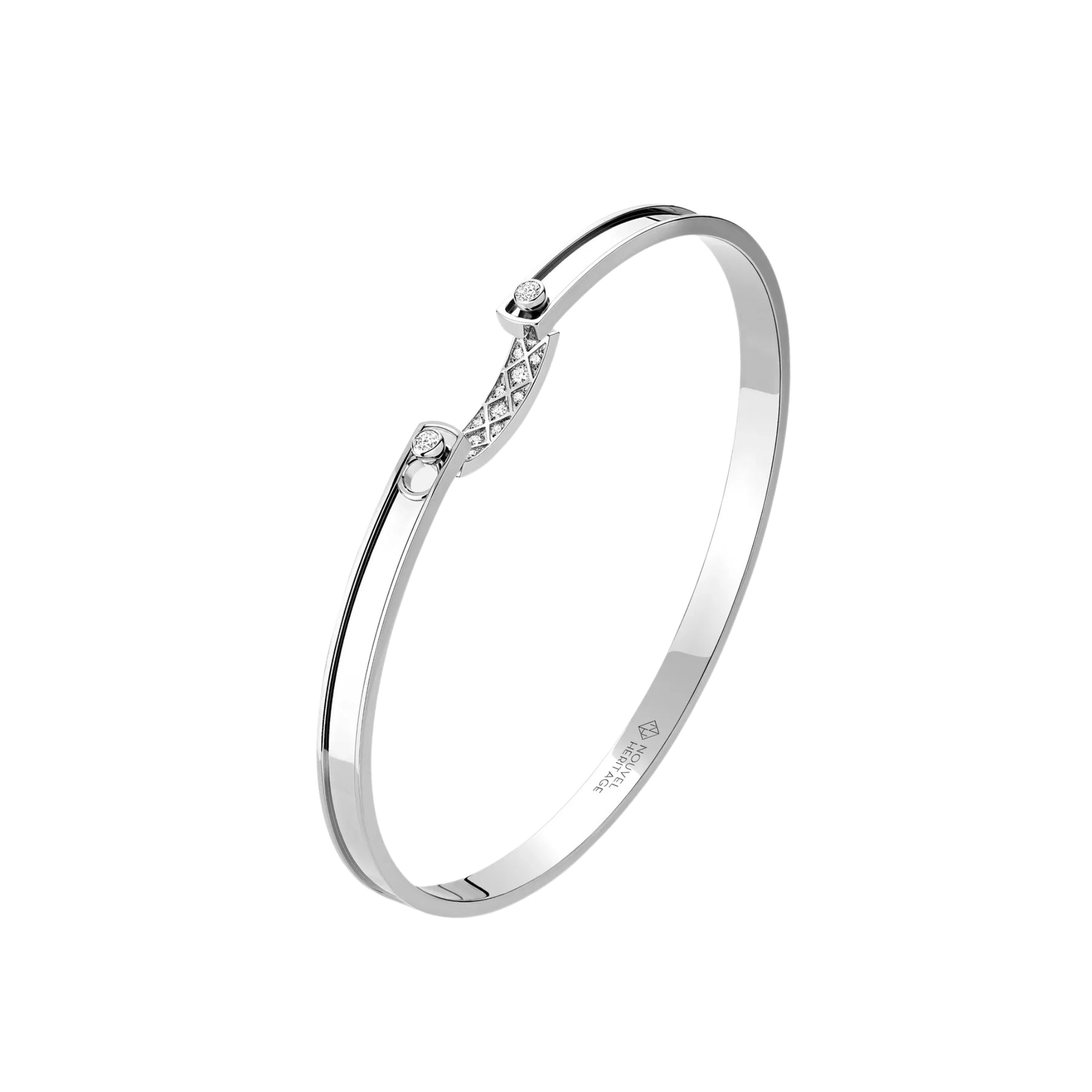 NOUVEL HERITAGE 18K WHITE GOLD 4MM &