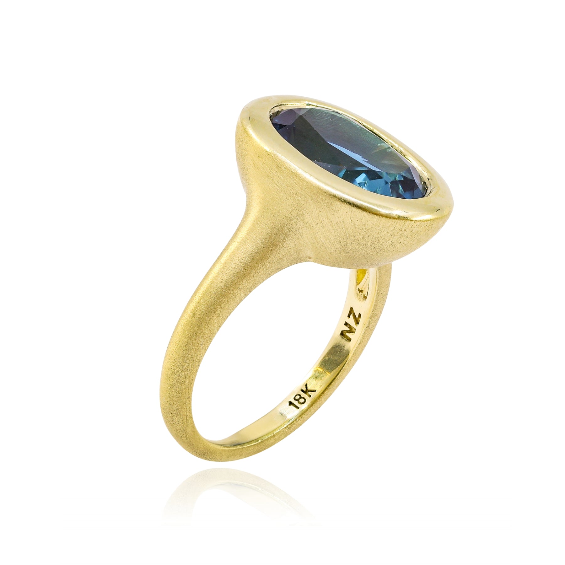 LAUREN K 18K YELLOW GOLD LISETTE LONDON BLUE TOPAZ FASHION RING