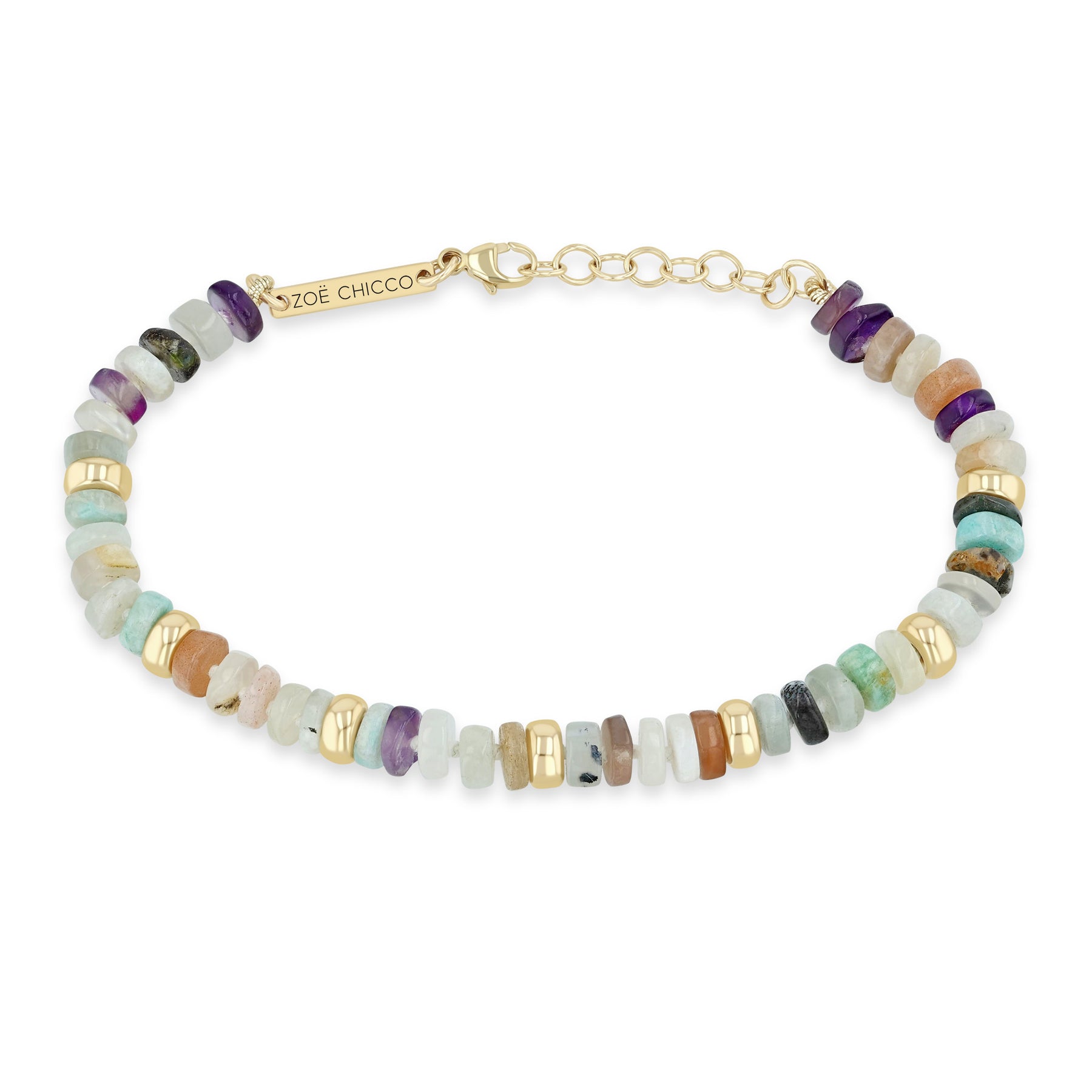 ZOE CHICCO 14K YELLOW GOLD 5MM OPAL BEAD BRACELET