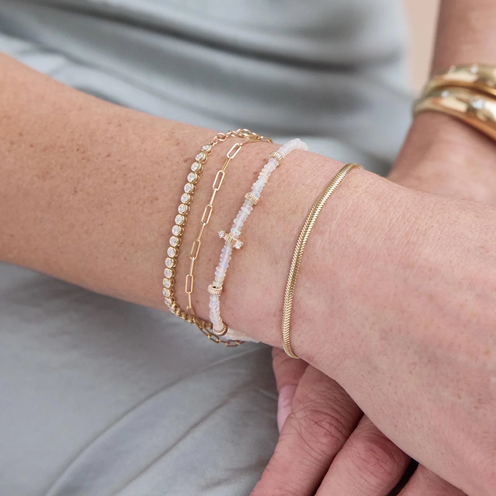 ZOE CHICCO 14K YELLOW GOLD 3MM ROUNDED SNAKE CHAIN BRACELET