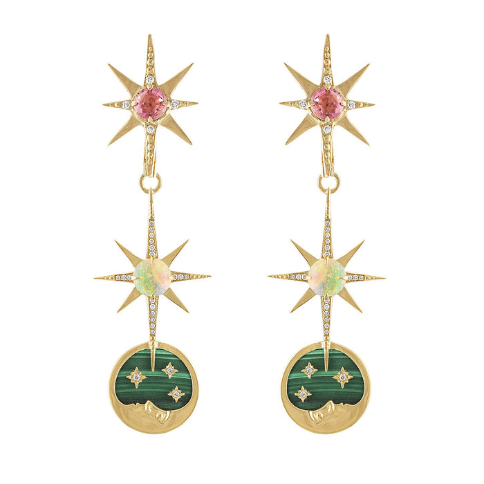 EDEN PRESLEY 14K YELLOW GOLD GEMSTONE DANGLE EARRINGS 2018002E-1MAPTOP-OS