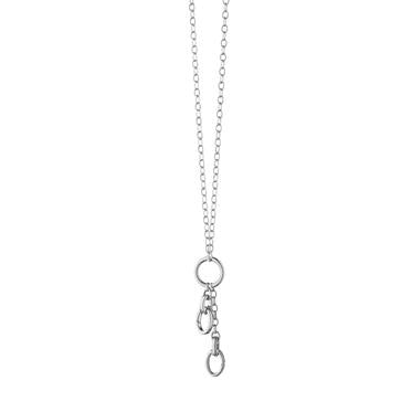 MONICA RICH KOSANN STERLING SILVER BELCHER CHAIN WITH 3 CHARM ENHANCERS