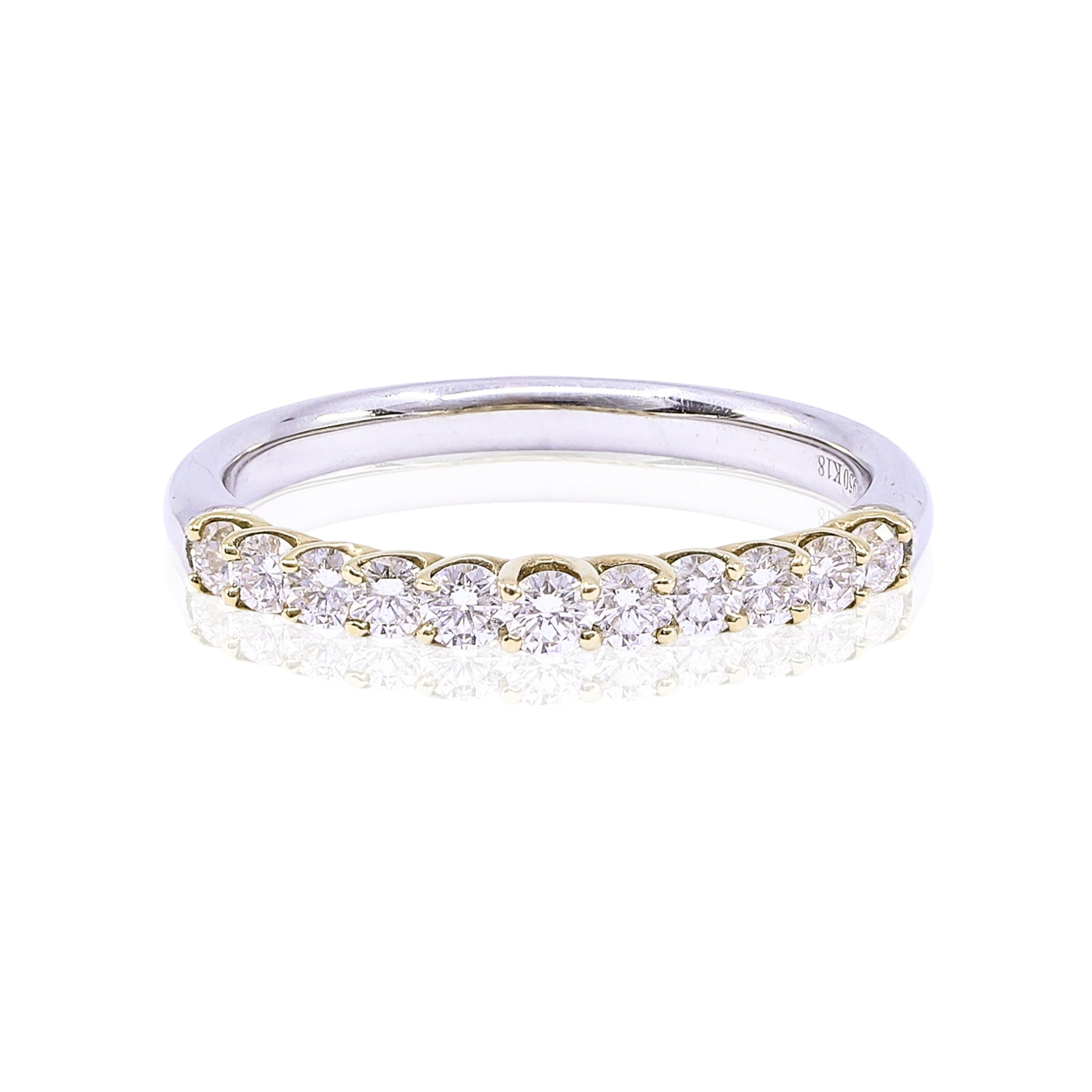 PLATINUM AND 18K YELLOW GOLD DIAMOND BAND - 0.45CTW