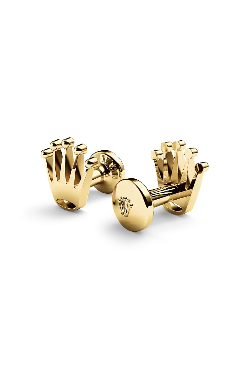 Rolex Crown' cufflinks in Yellow gold, A1018 at Henne Jewelers