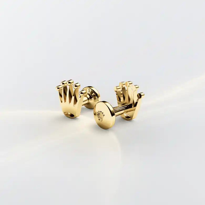 Rolex 'Crown' cufflinks in Yellow gold, A1018 at Henne Jewelers