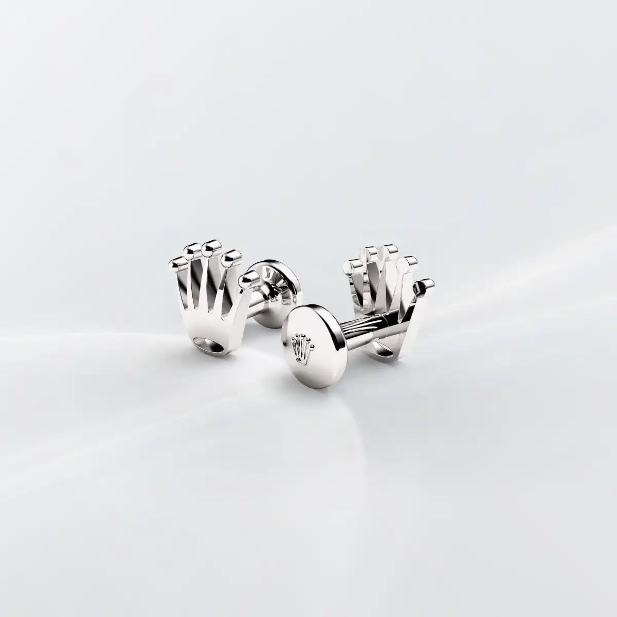 Rolex 'Crown' cufflinks in White gold, A1019 at Henne Jewelers