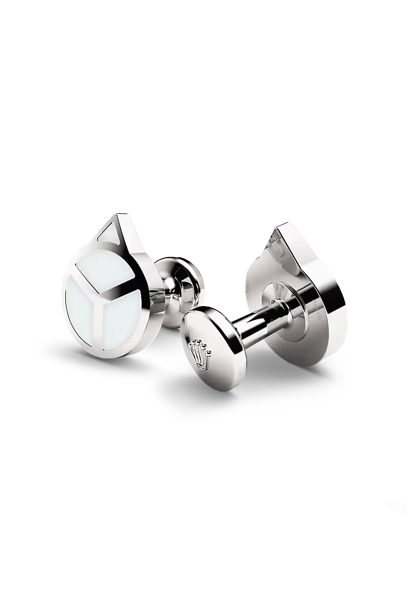 Rolex 'Hand' cufflinks in White gold and luminescent material, A1029 at Henne Jewelers