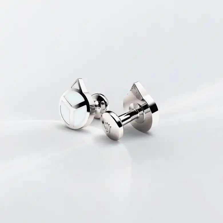 Rolex 'Hand' cufflinks in White gold and luminescent material, A1029 at Henne Jewelers